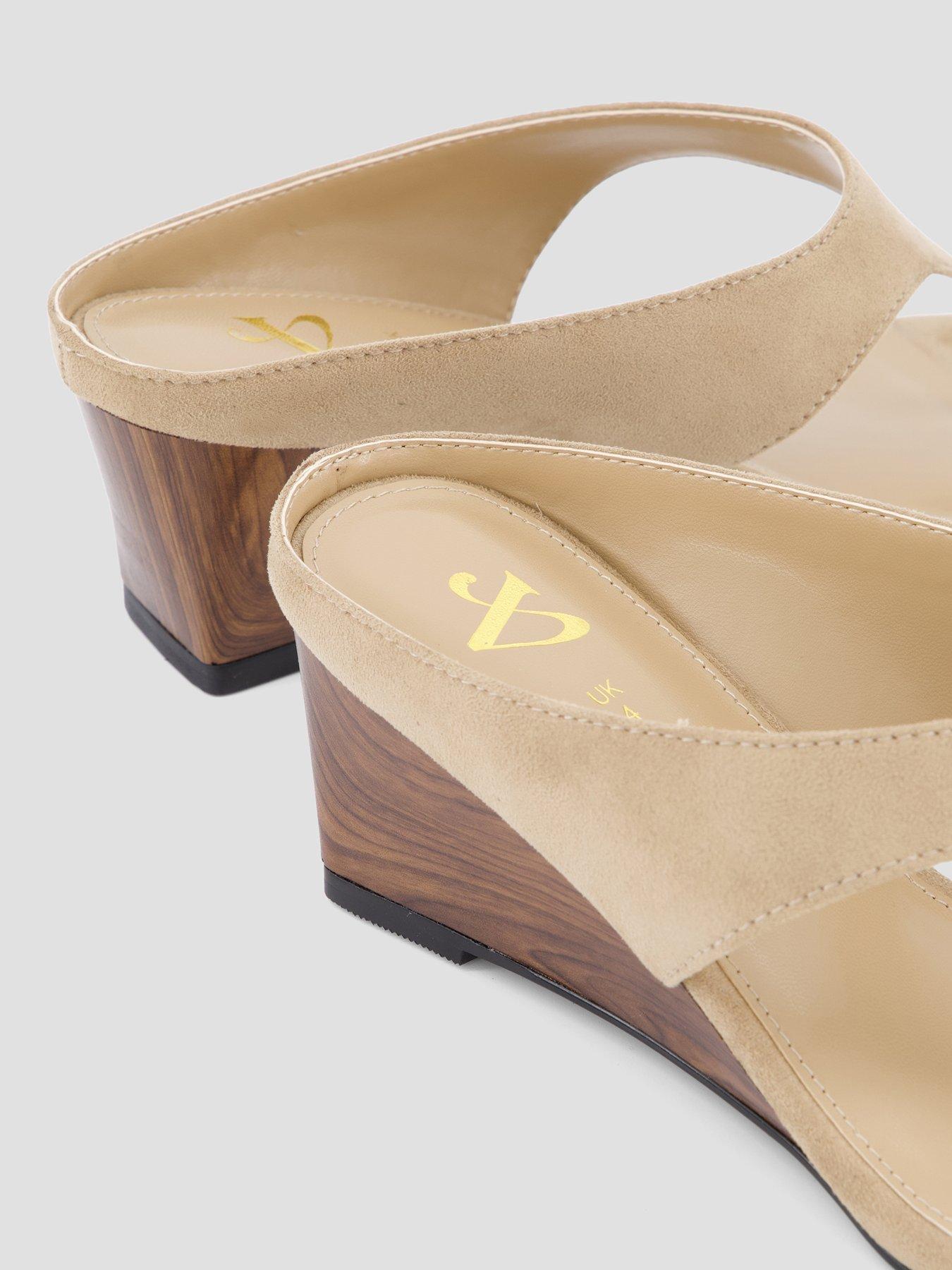 Image 5 of 7 of The Very Collection Thong Low Wedge Sandal - Taupe