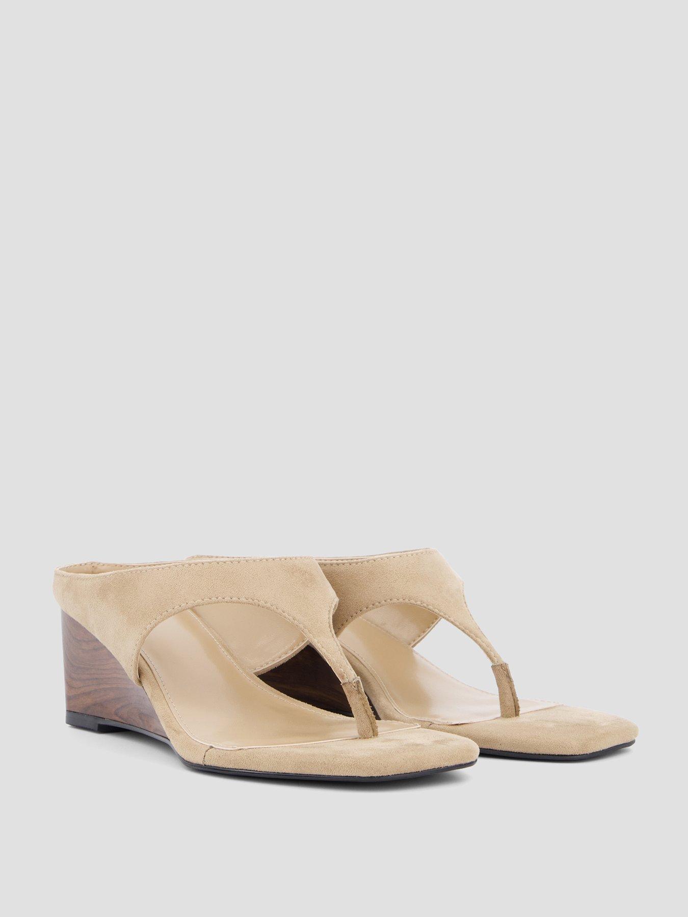 Image 6 of 7 of The Very Collection Thong Low Wedge Sandal - Taupe