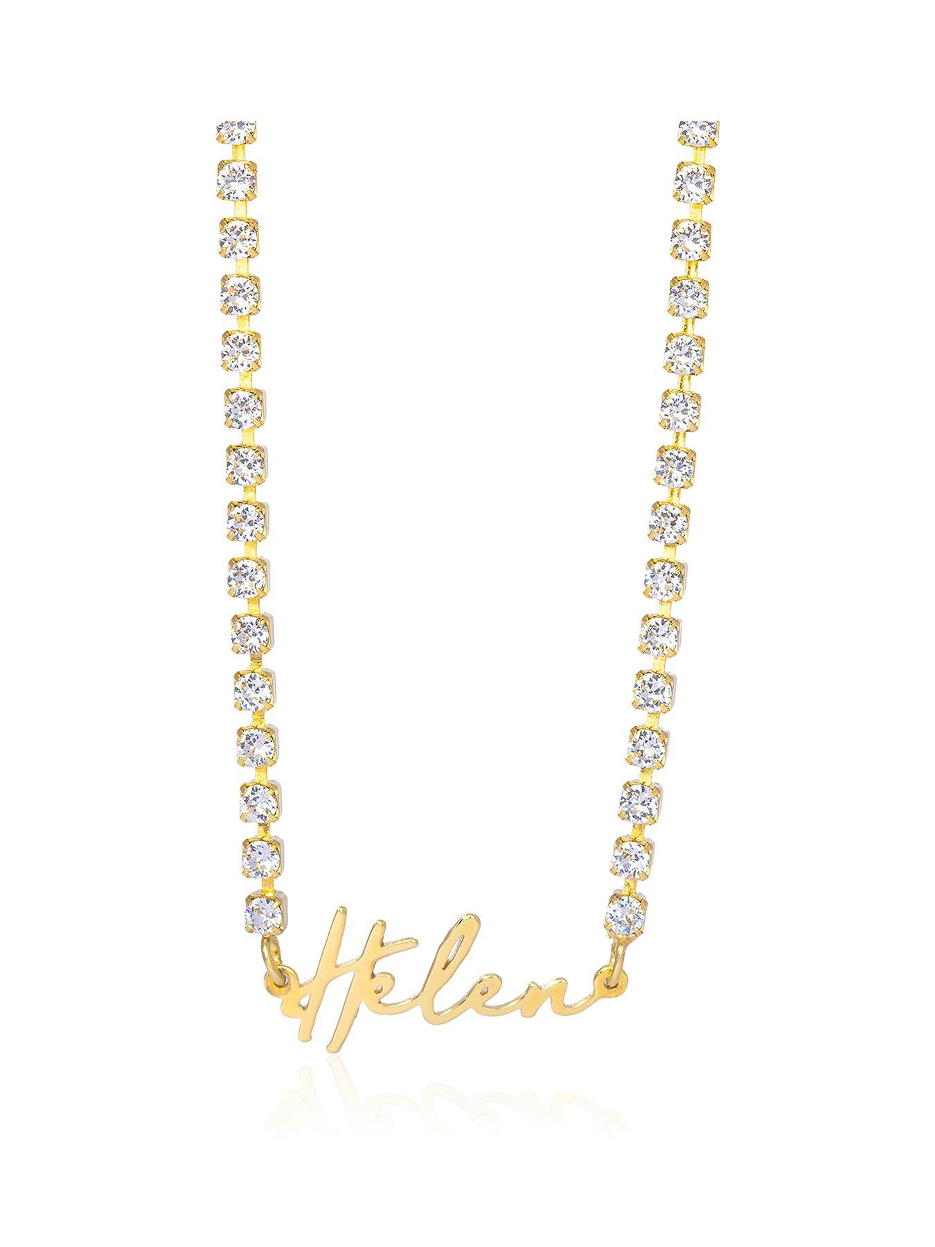 The Love Collection Personalised Name Crystal Tennis Necklace