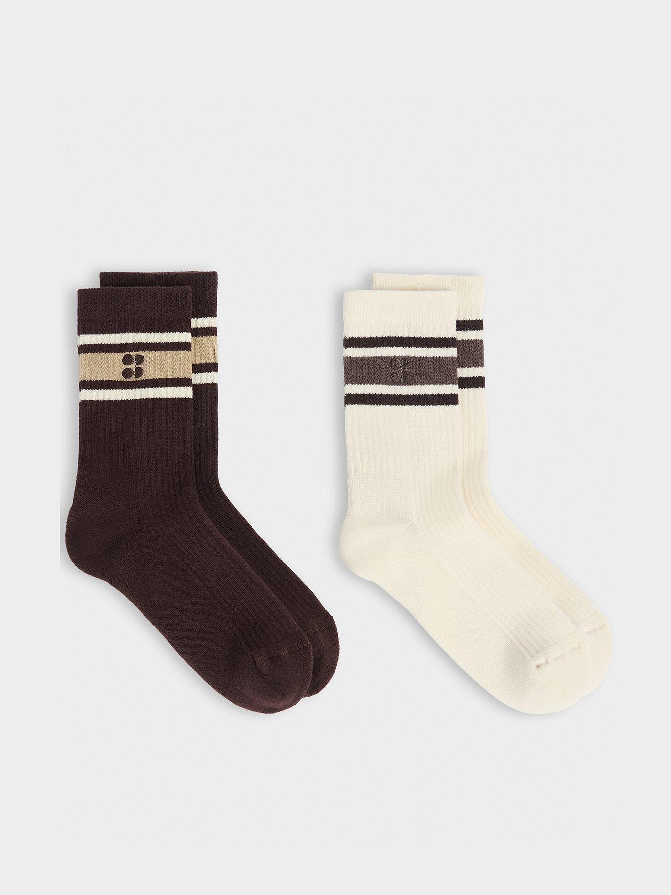 sweaty-betty-womens-training-lifestyle-ribbed-crew-sock-2-pack-sable-browncreme-beige