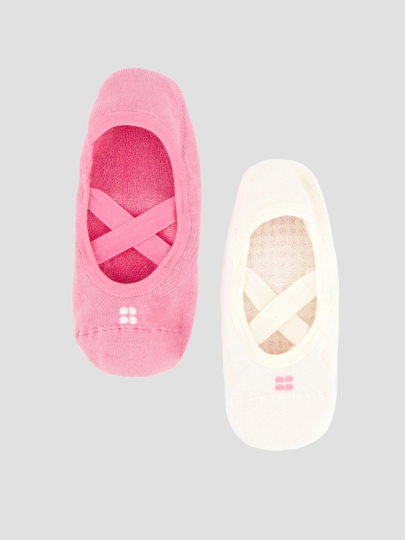 Sweaty Betty Womens Training Ballet Gripper Socks 2 Pack - Pink.Ivory
