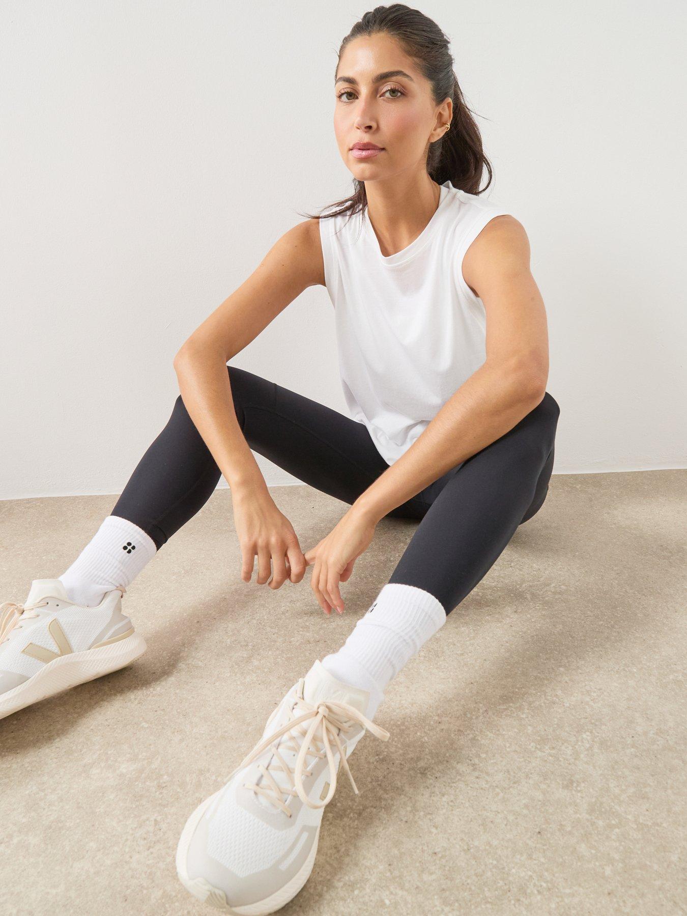 Image 4 of 6 of Sweaty Betty Womens Training Essential Sleeveless Tank - White