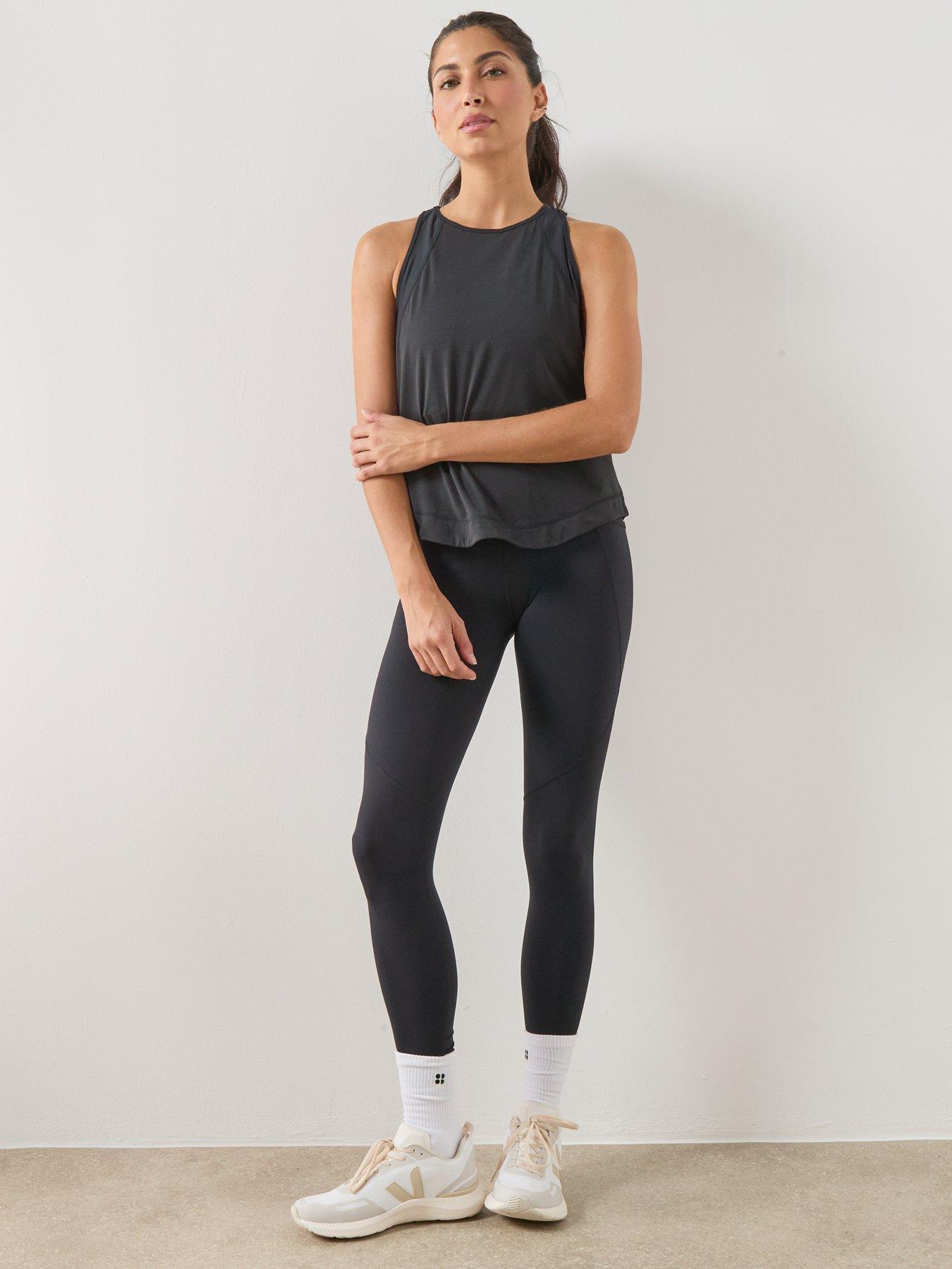 Image 3 of 6 of Sweaty Betty Womens Running Breathe Easy Mesh Run Tank Top 2.0 - Black