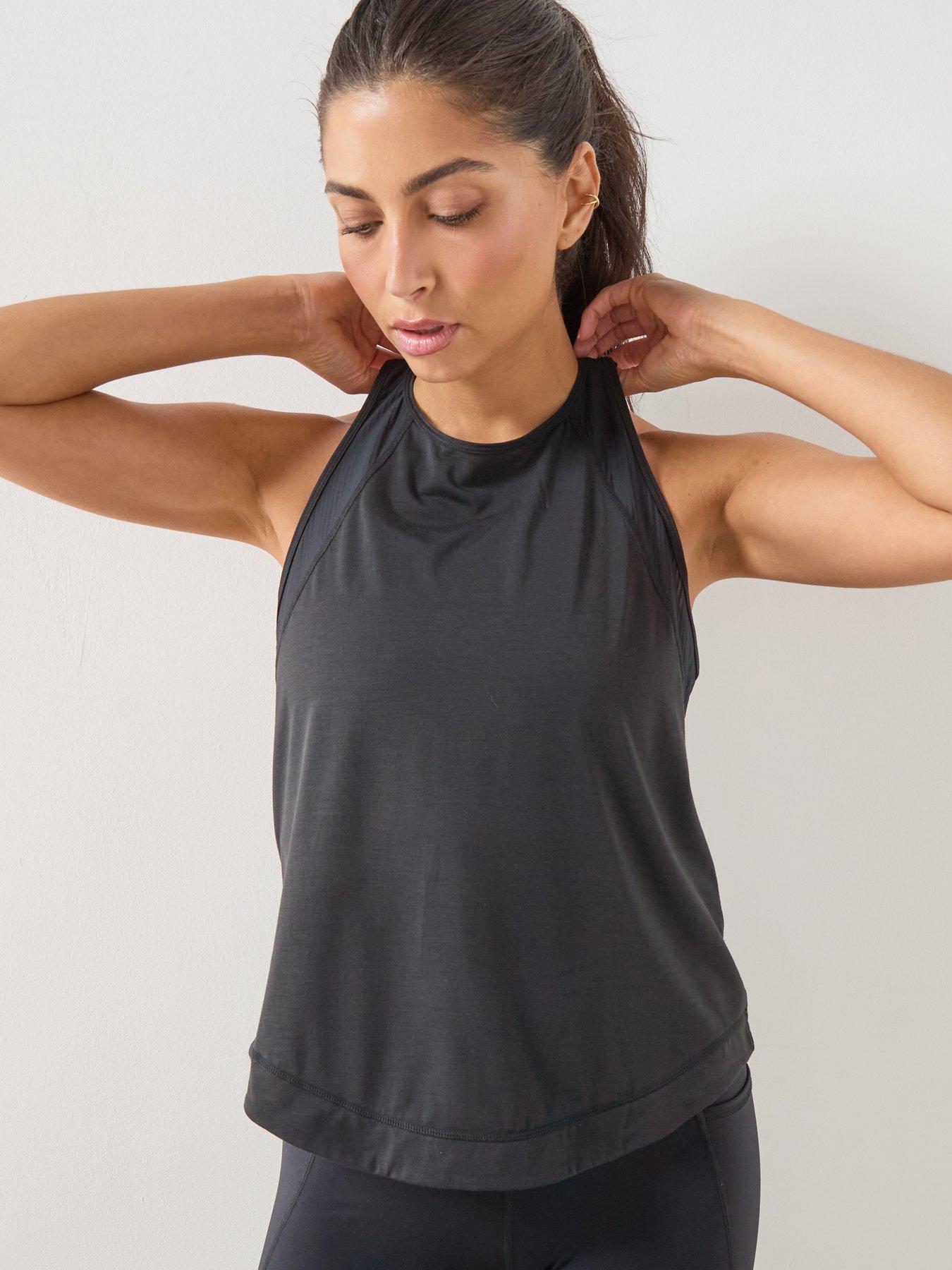 Image 6 of 6 of Sweaty Betty Womens Running Breathe Easy Mesh Run Tank Top 2.0 - Black