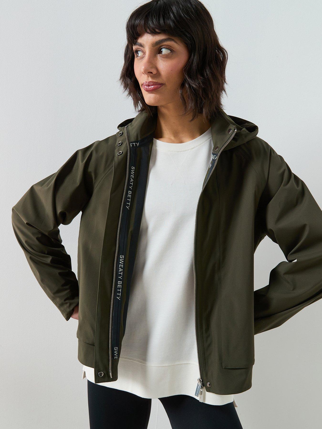 Sweaty Betty Womens Training Motion Waterproof Cropped Parka Jacket - Green