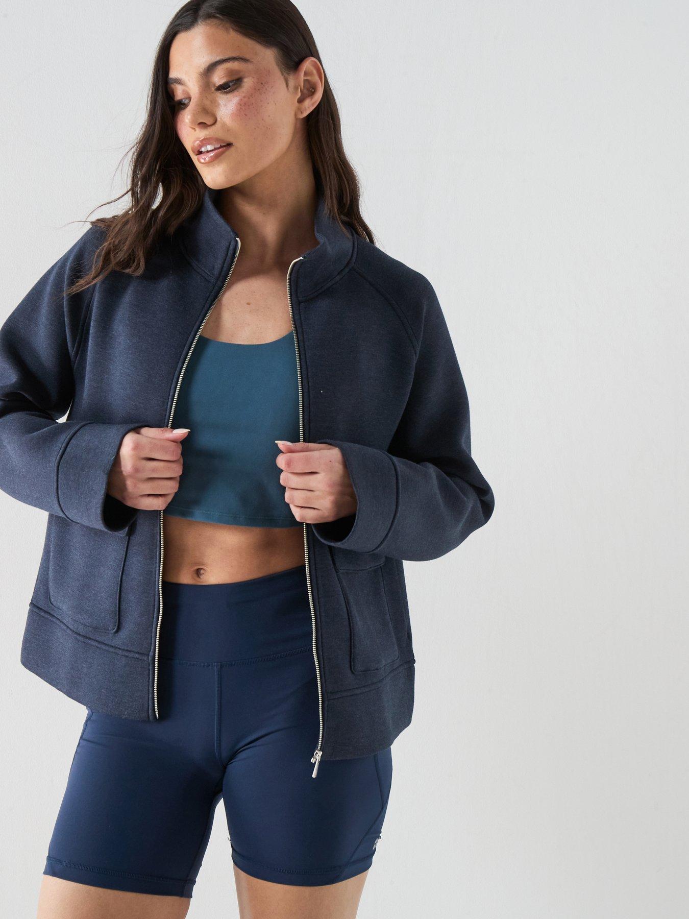 Image 1 of 6 of Sweaty Betty Womens Training Wind Down Patch Pocket Zip Through - Blue