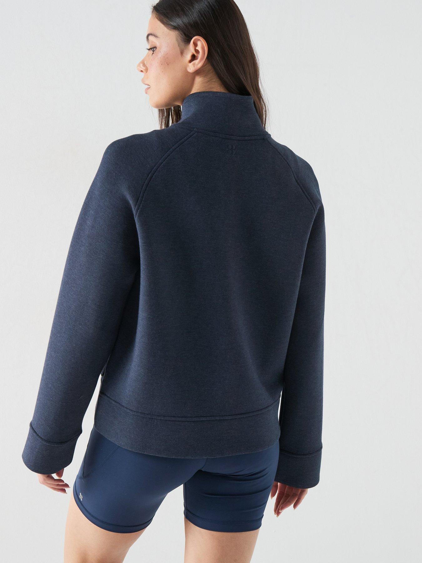 Image 2 of 6 of Sweaty Betty Womens Training Wind Down Patch Pocket Zip Through - Blue