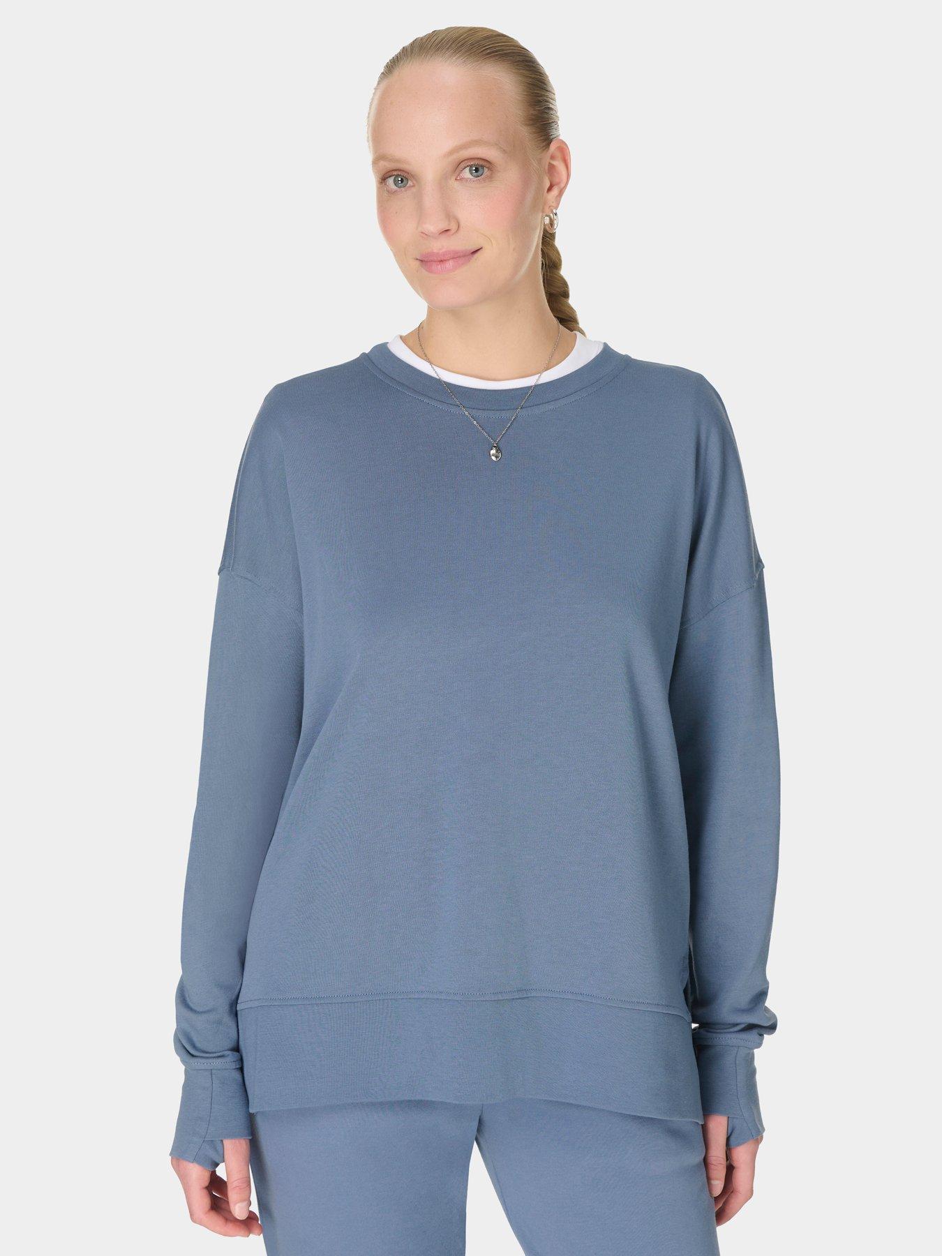 Sweaty Betty Womens Training After Class Longline Sweatshirt - Luxe Blue