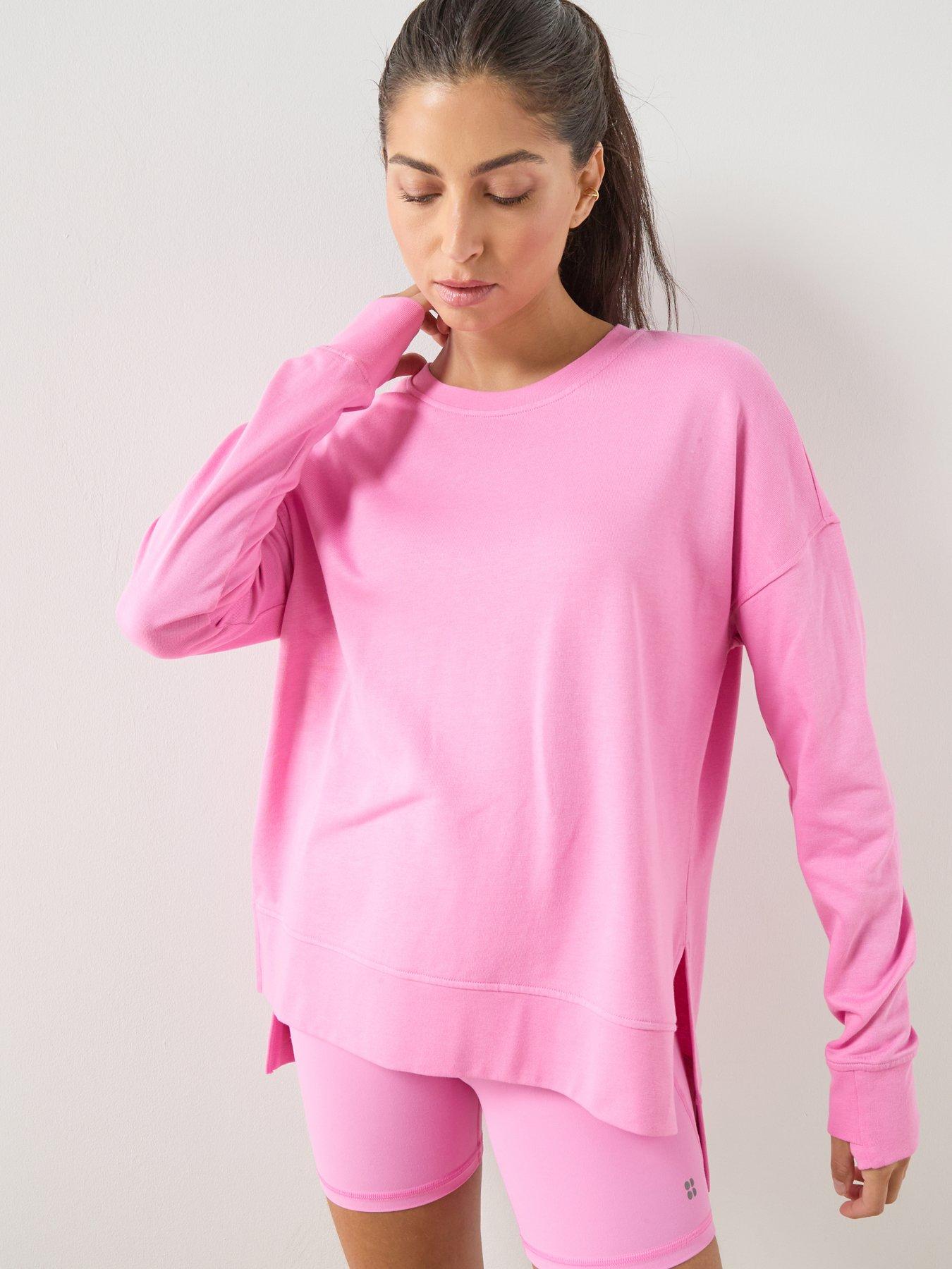 Sweaty Betty Womens Training After Class Longline Sweatshirt - Guava Pink