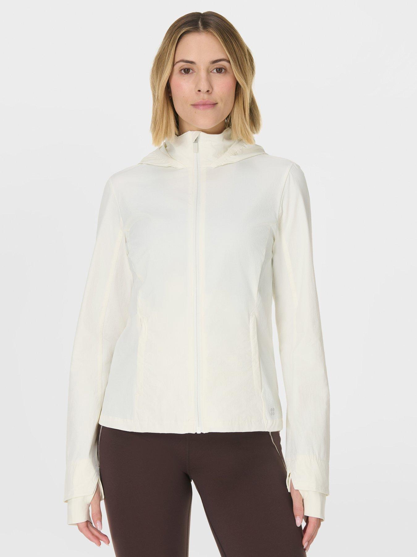 Image 1 of 7 of Sweaty Betty Womens Training Ultimate Water Resistant Jacket - White