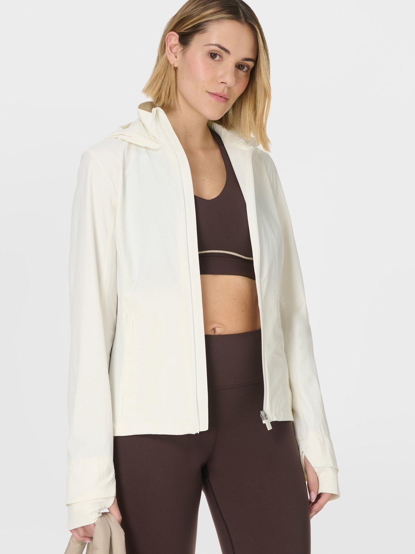 Image 4 of 7 of Sweaty Betty Womens Training Ultimate Water Resistant Jacket - White