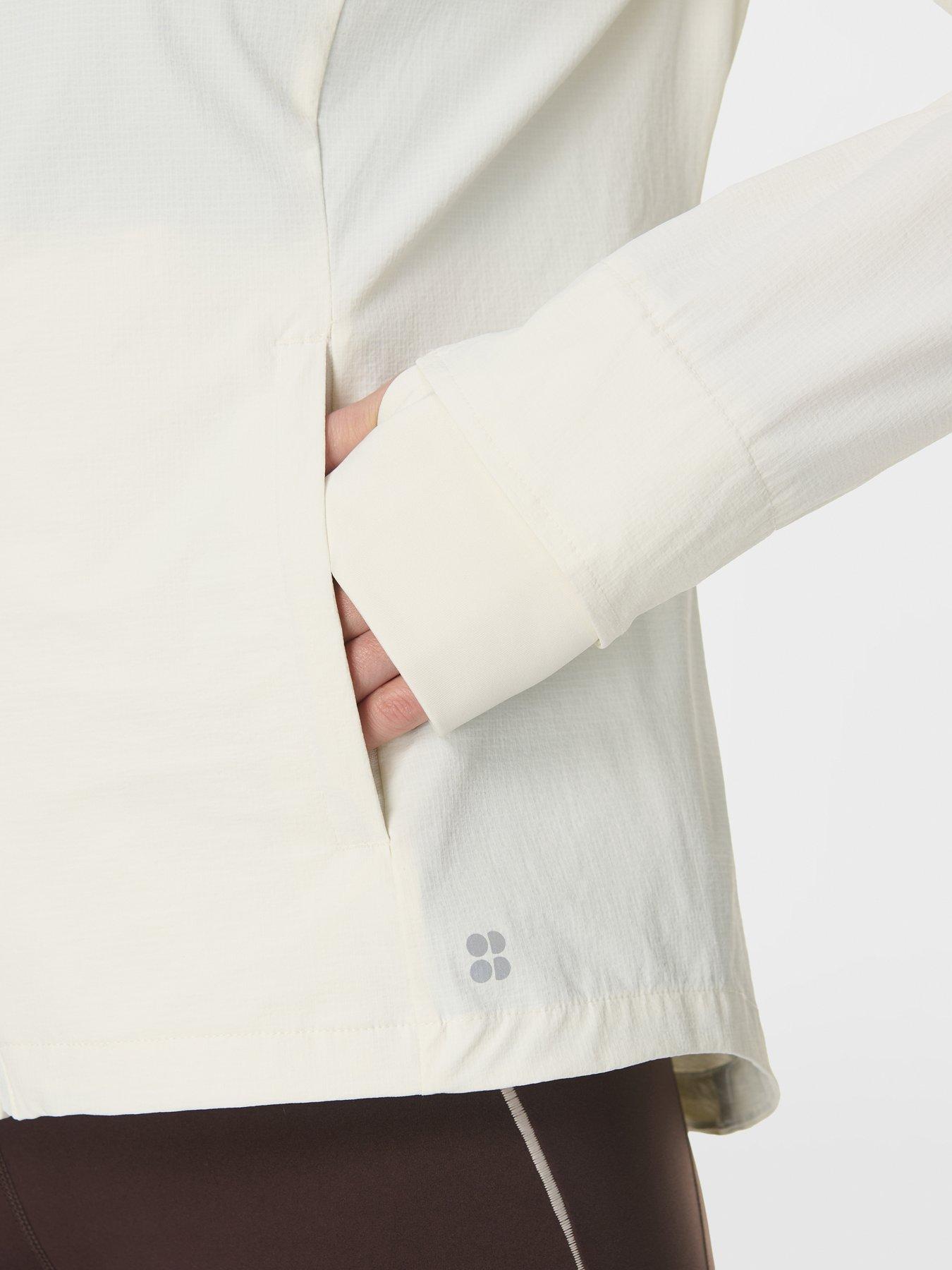 Image 6 of 7 of Sweaty Betty Womens Training Ultimate Water Resistant Jacket - White