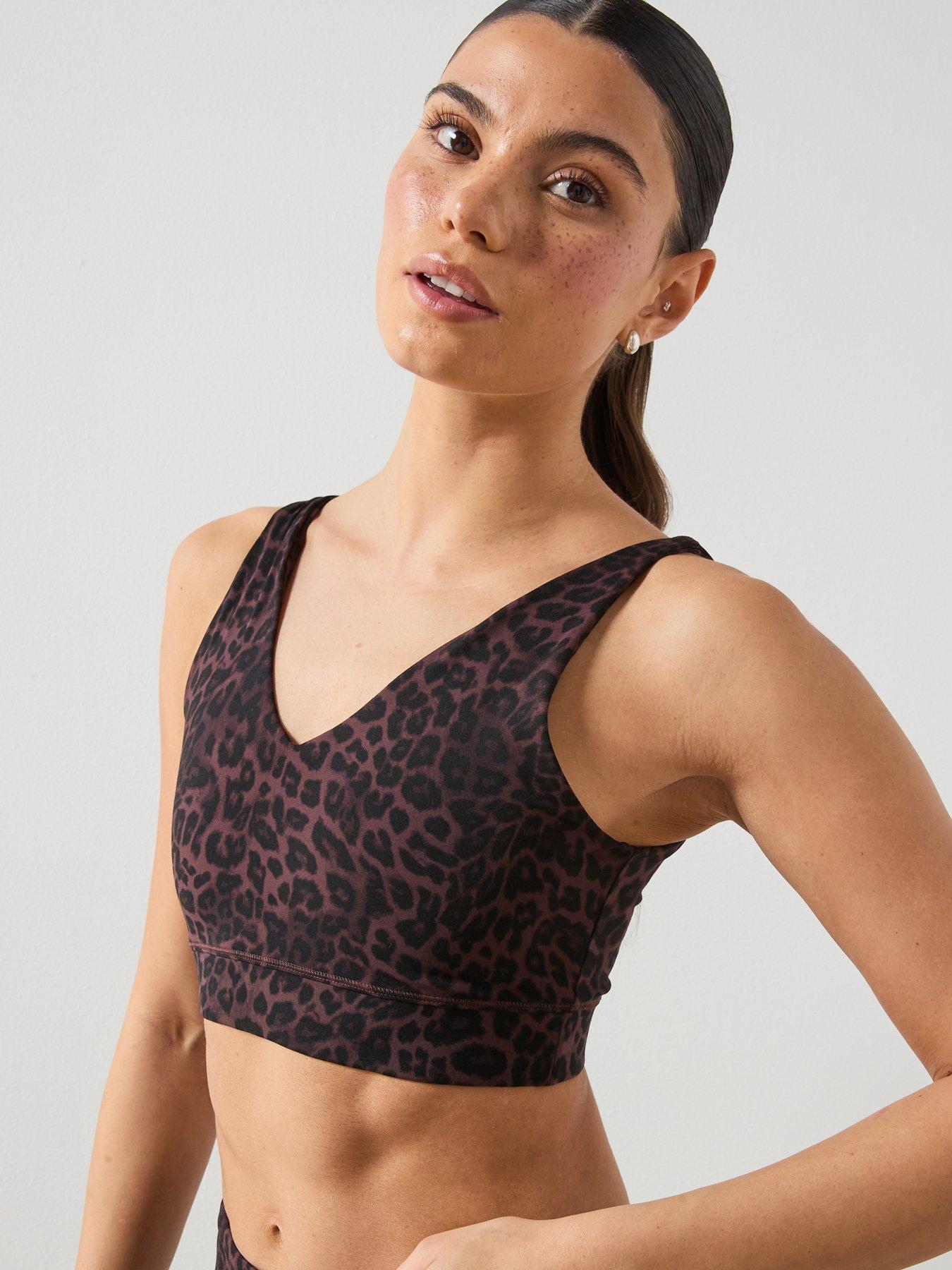 Sweaty Betty Womens Training Ultimate Studio Voop Bra - Brown Animal Print