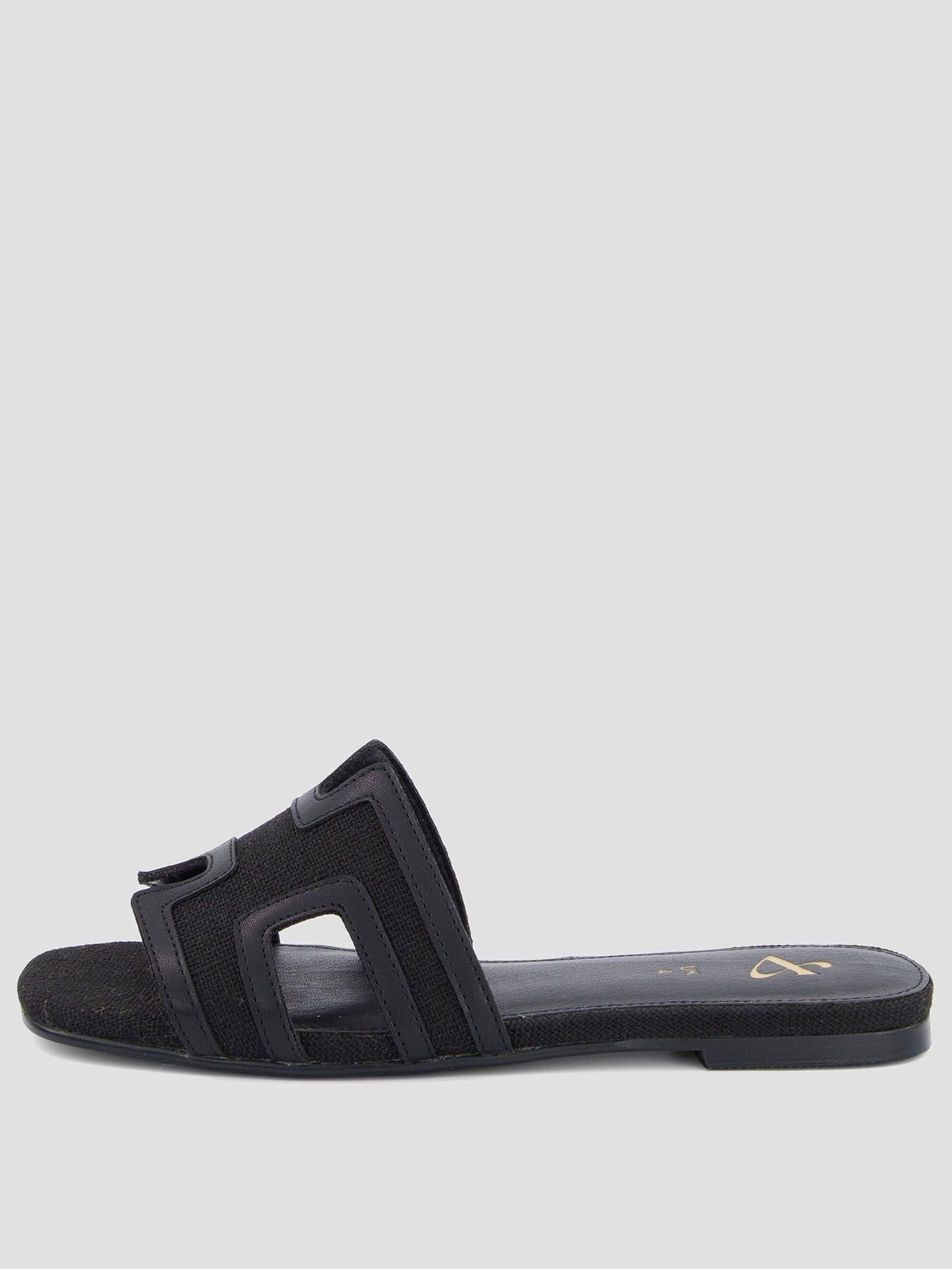 Image 2 of 7 of The Very Collection Extra Wide Fit Flat Slider Sandal - Black