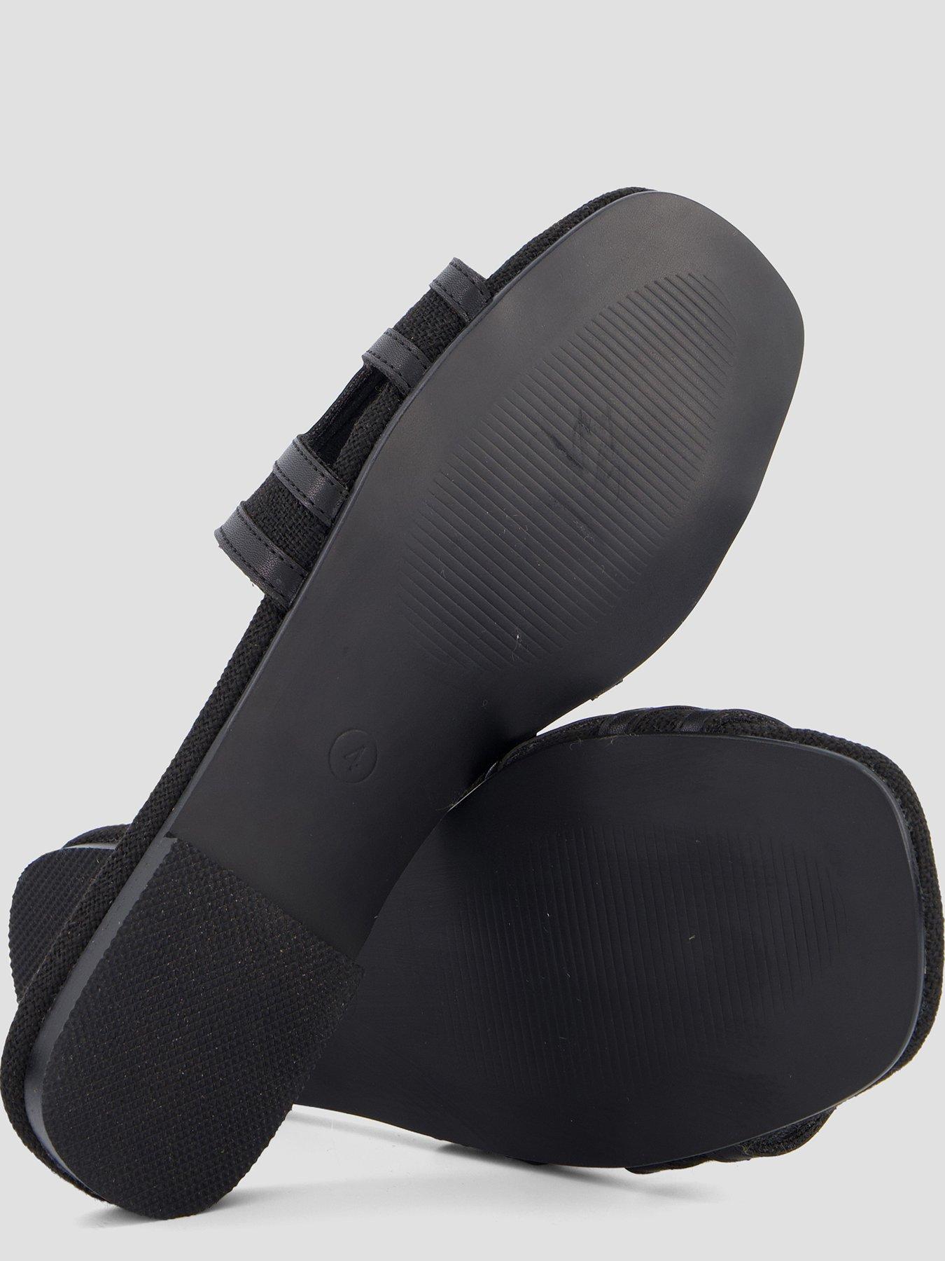 Image 4 of 7 of The Very Collection Extra Wide Fit Flat Slider Sandal - Black