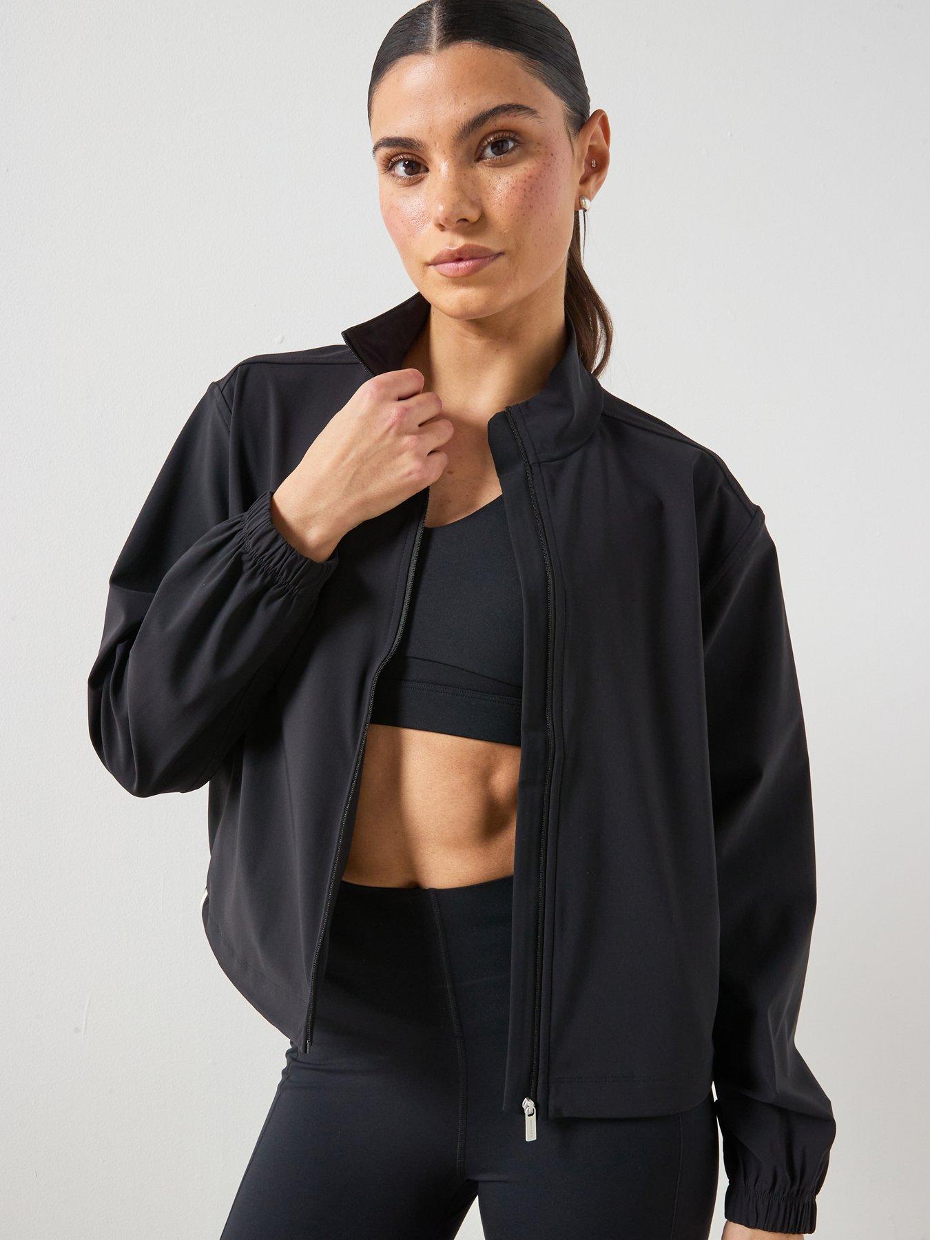 Image 1 of 6 of Sweaty Betty Womens Training Explorer Side Tape Zip Trough Midlayer Jacket - Black