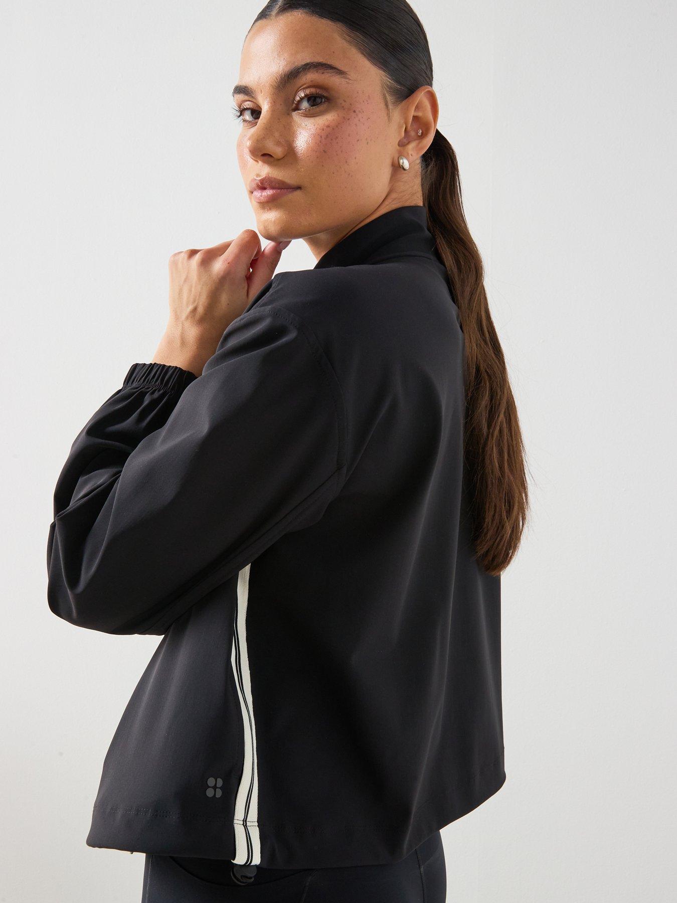 Image 2 of 6 of Sweaty Betty Womens Training Explorer Side Tape Zip Trough Midlayer Jacket - Black