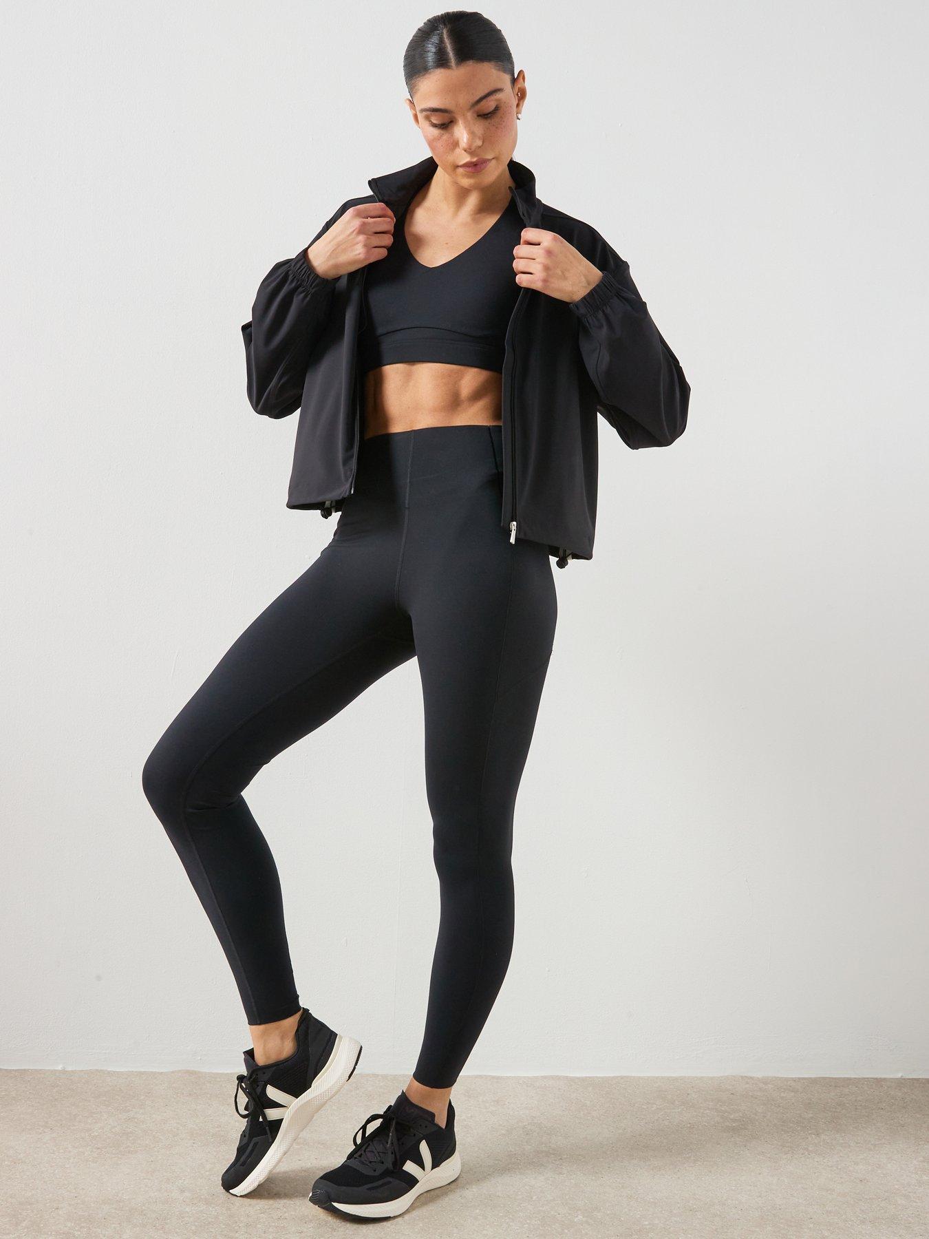 Image 3 of 6 of Sweaty Betty Womens Training Explorer Side Tape Zip Trough Midlayer Jacket - Black