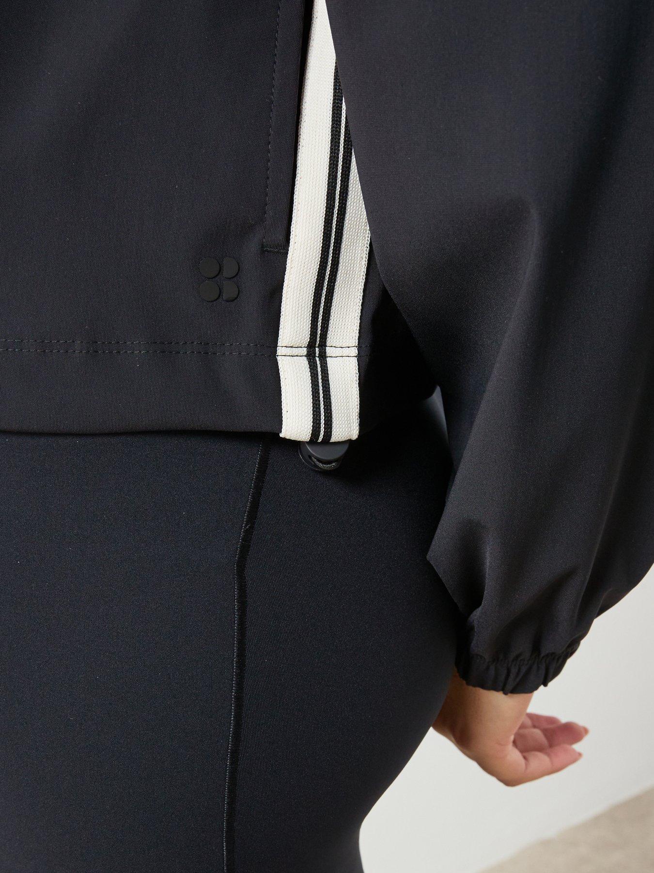 Image 4 of 6 of Sweaty Betty Womens Training Explorer Side Tape Zip Trough Midlayer Jacket - Black