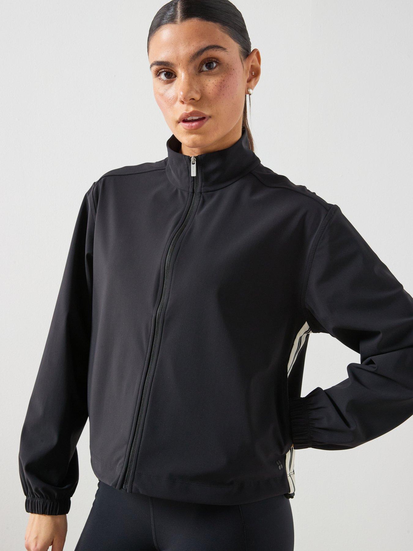 Image 6 of 6 of Sweaty Betty Womens Training Explorer Side Tape Zip Trough Midlayer Jacket - Black
