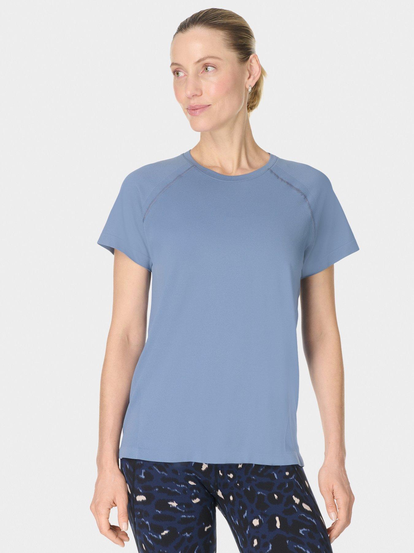 Sweaty Betty Womens Training Athlete Featherweight Seamless T-Shirt - Blue