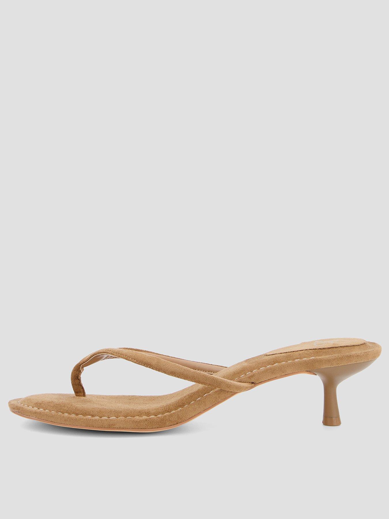 Image 1 of 7 of The Very Collection Thong Kitten Heel Sandal - Taupe