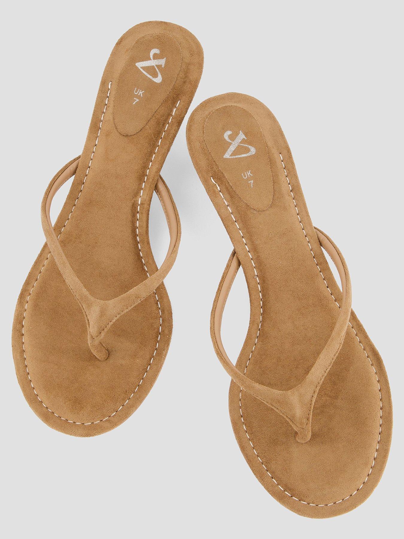 Image 3 of 7 of The Very Collection Thong Kitten Heel Sandal - Taupe