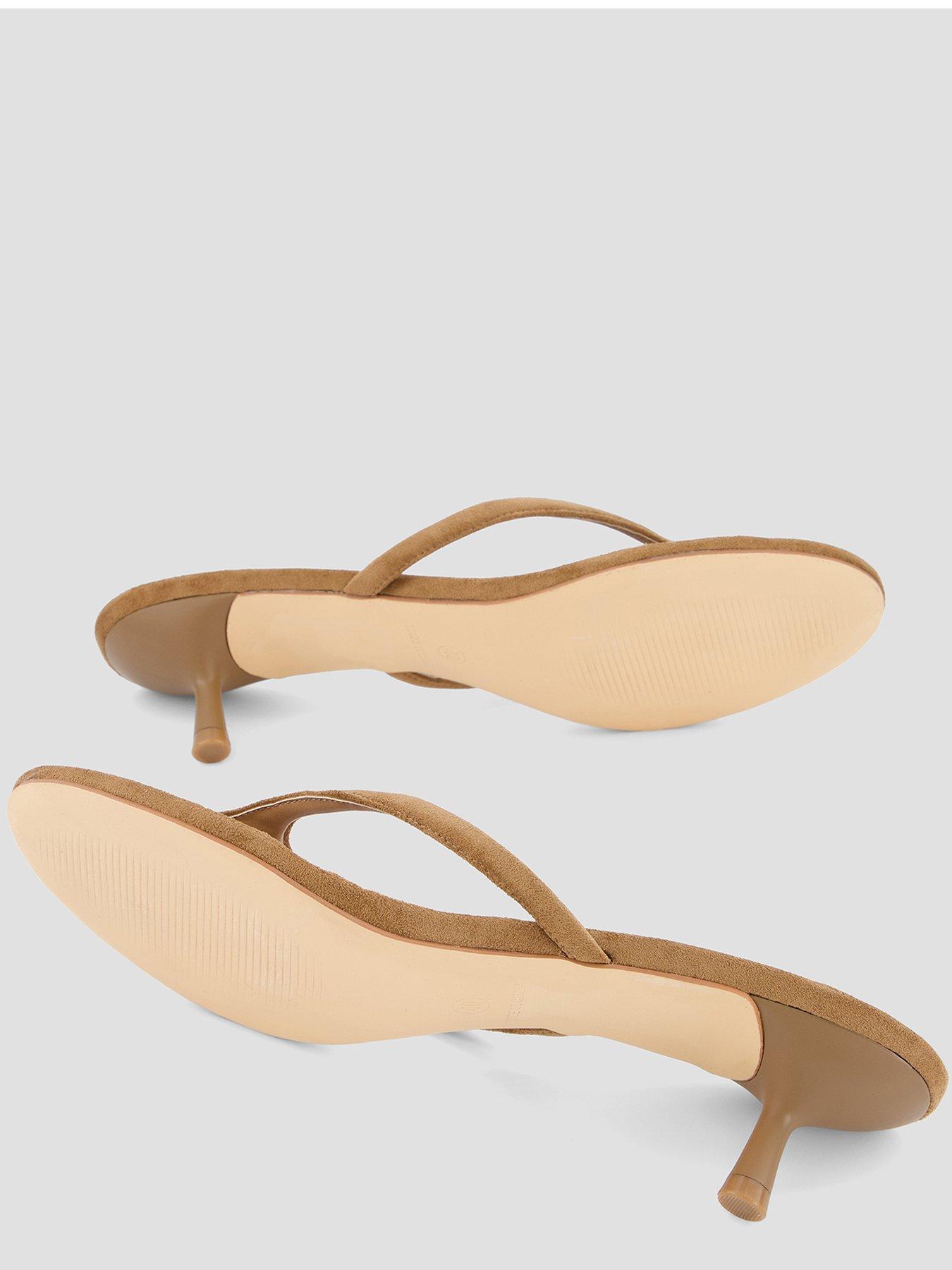 Image 4 of 7 of The Very Collection Thong Kitten Heel Sandal - Taupe