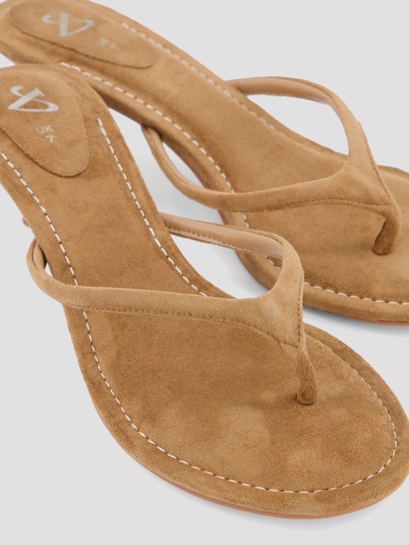 Image 5 of 7 of The Very Collection Thong Kitten Heel Sandal - Taupe