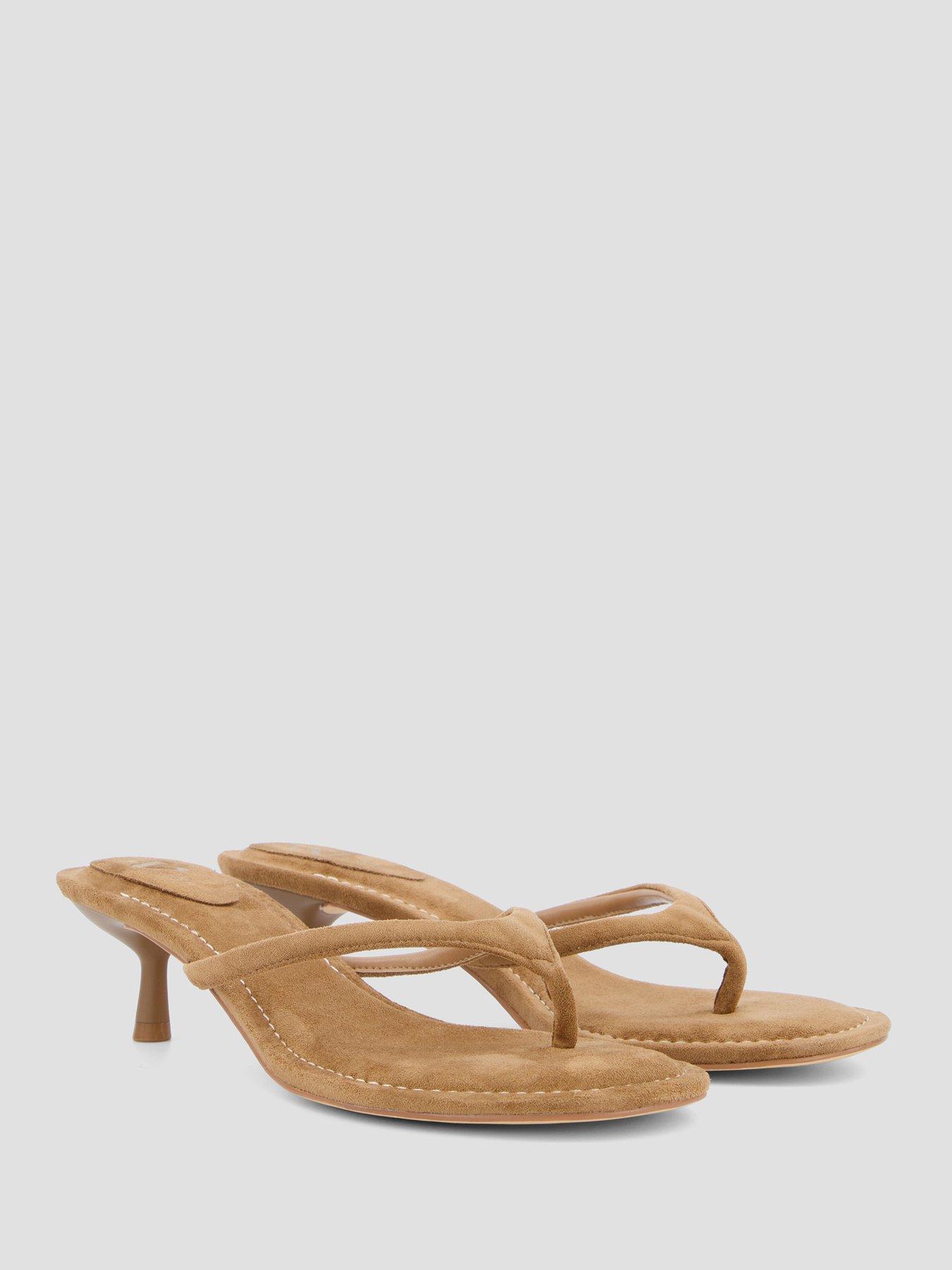 Image 6 of 7 of The Very Collection Thong Kitten Heel Sandal - Taupe