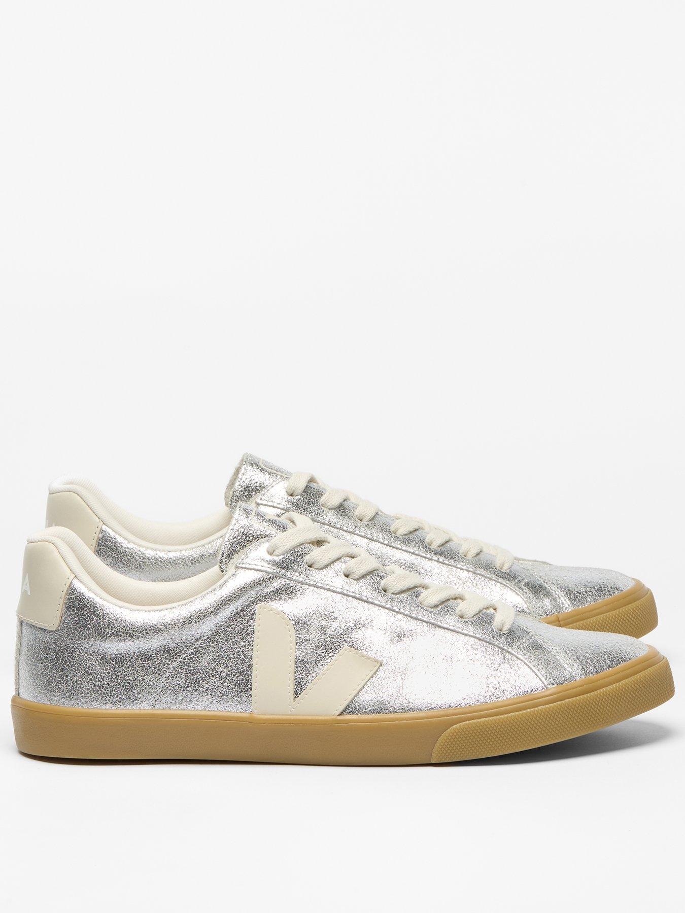 Veja Esplar Logo Suede Silver_Pierre_Nat, 41 Trainers - Silver