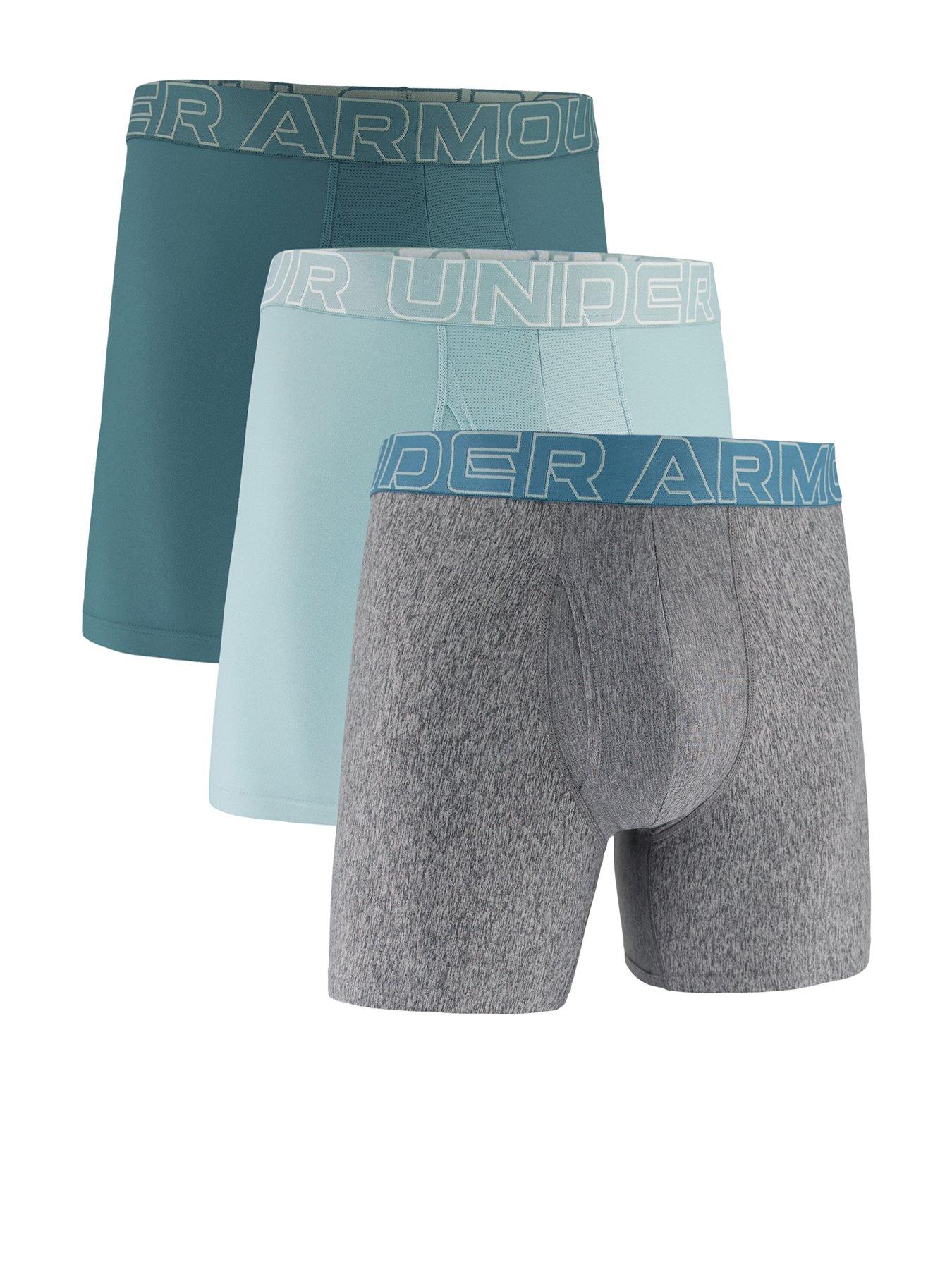 Image 1 of 3 of UNDER ARMOUR Mens Peformance Tech 6 Inch 3 Pack Boxers - Blue