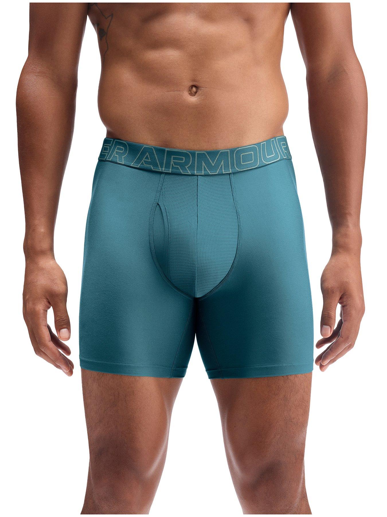 Image 2 of 3 of UNDER ARMOUR Mens Peformance Tech 6 Inch 3 Pack Boxers - Blue