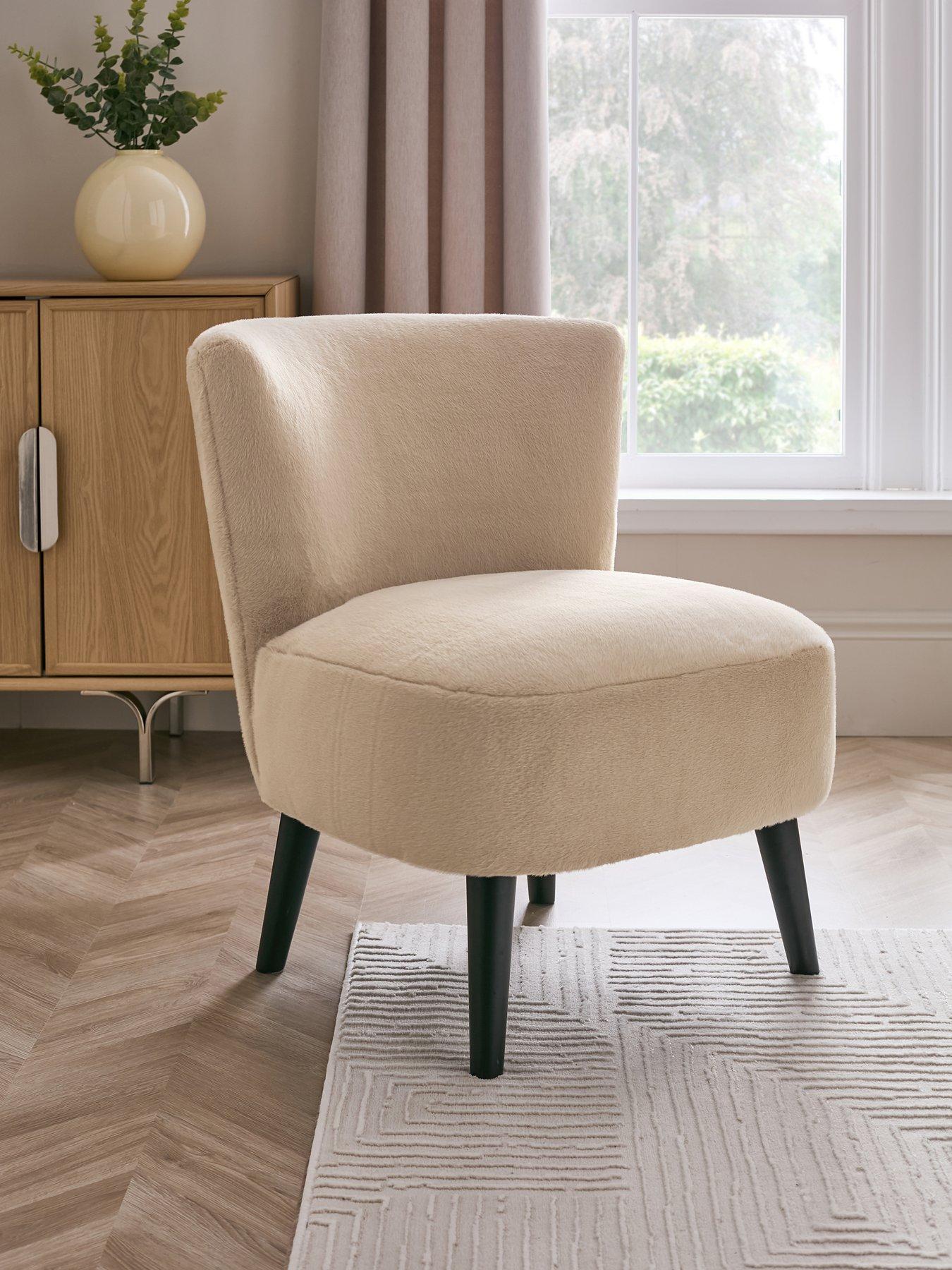 The Very Collection Moritz Faux Fur Accent Chair - Natural - FSC® Certified