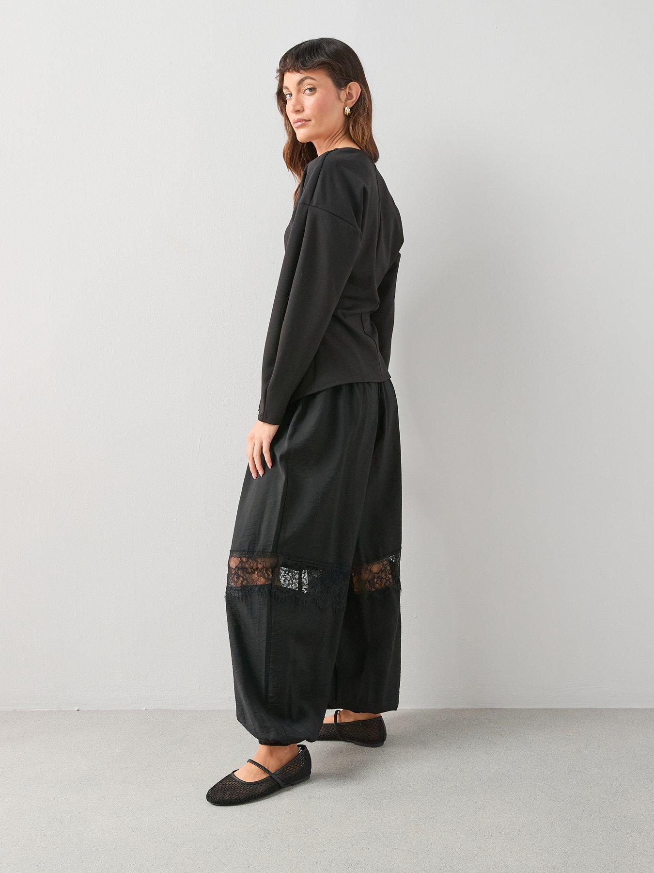  image of the-very-collection-button-up-volume-sleeve-top-black