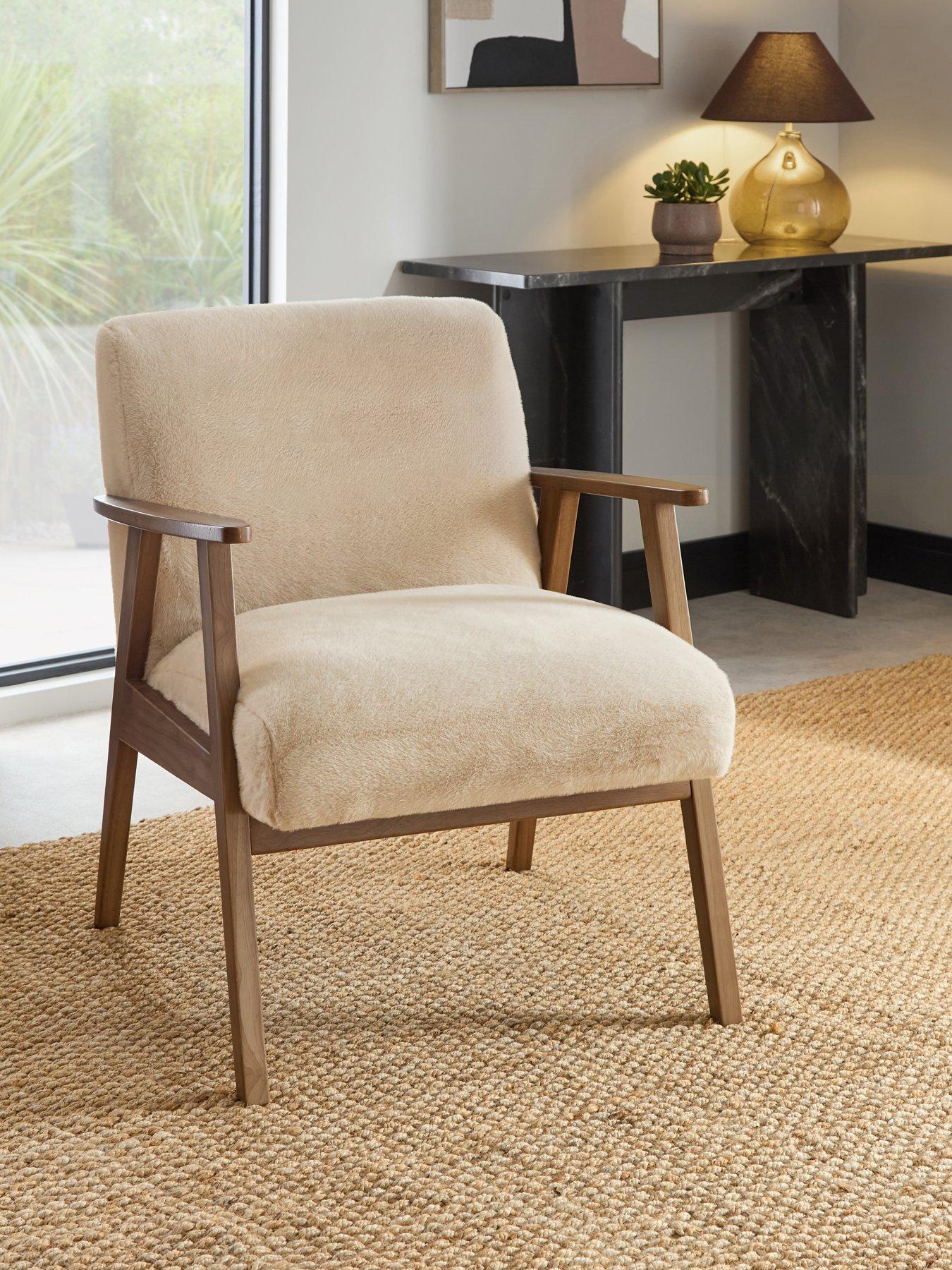 The Very Collection Cora Faux Fur Accent Chair - Natural - FSC® Certified