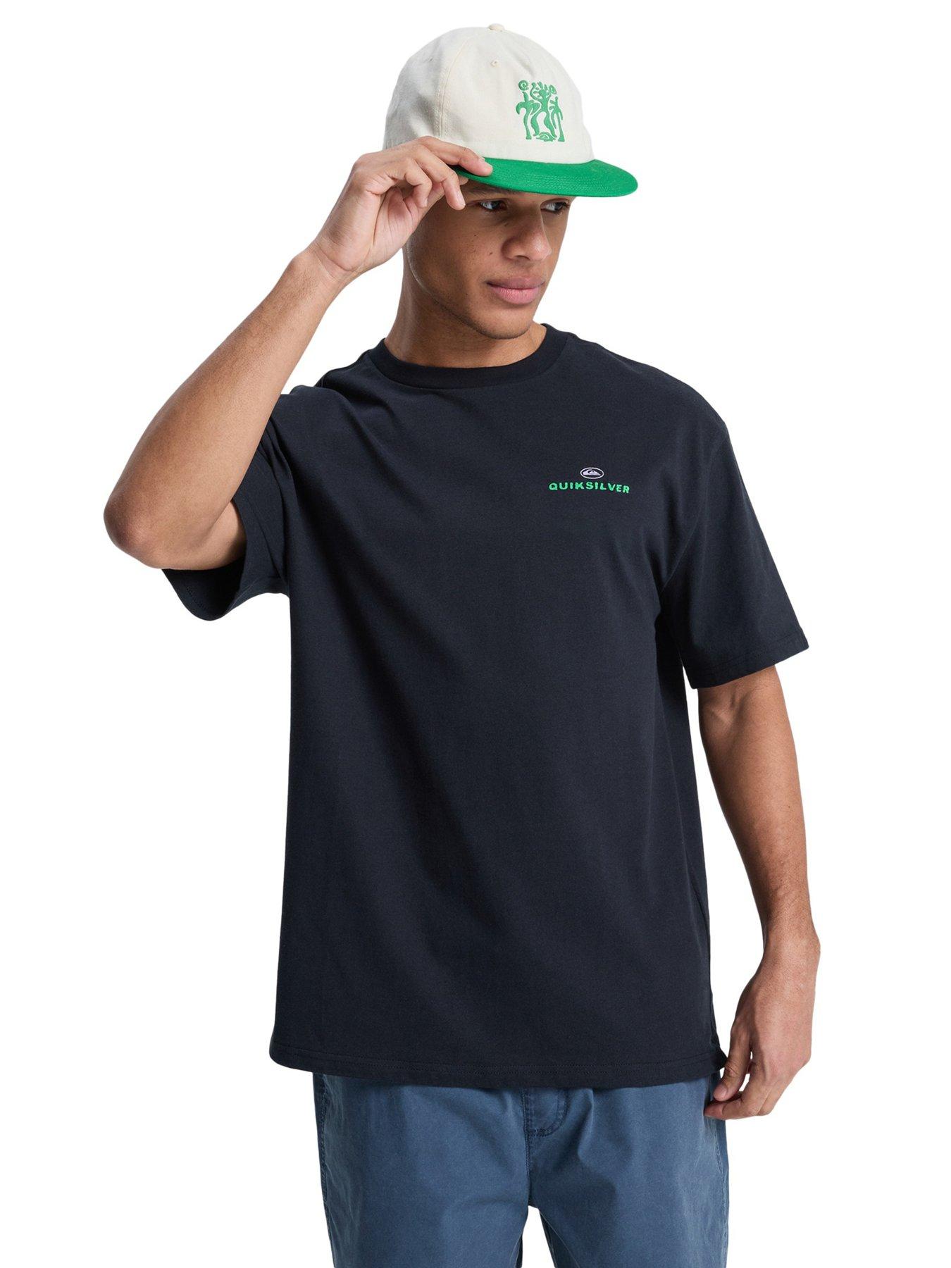Quiksilver Mens Upside Down Graphic T-Shirt - Black