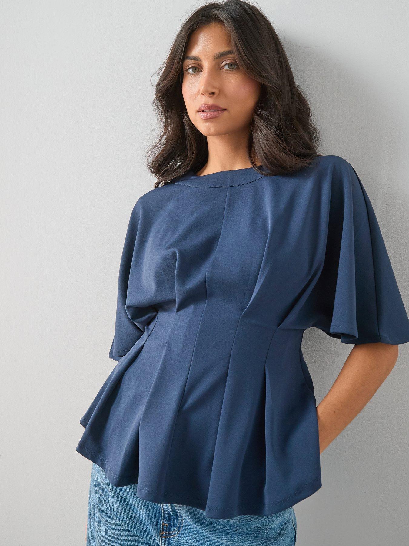 The Very Collection Pleat Detail Top - Navy