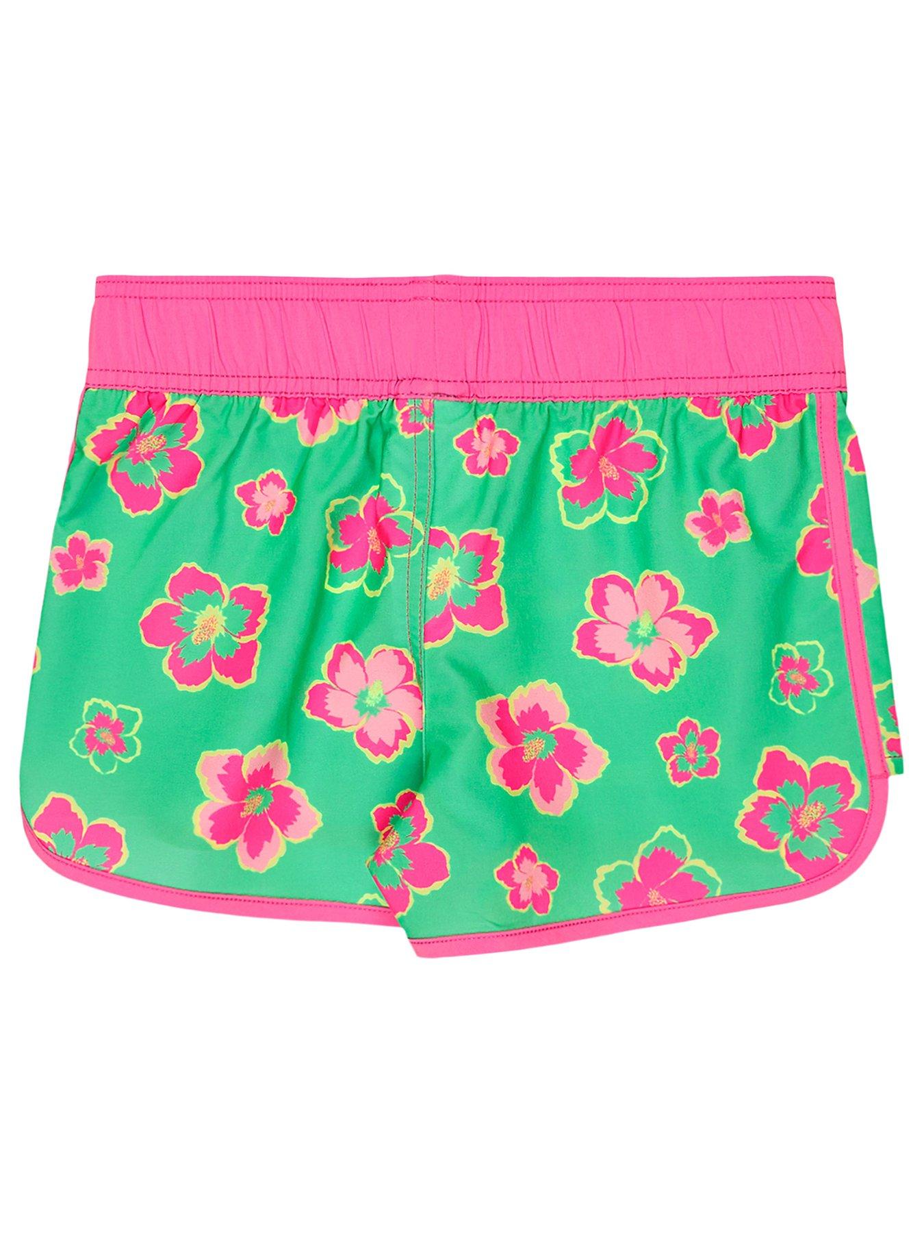 Image 2 of 2 of Roxy Girls Good Waves Only Beach Shorts - Green