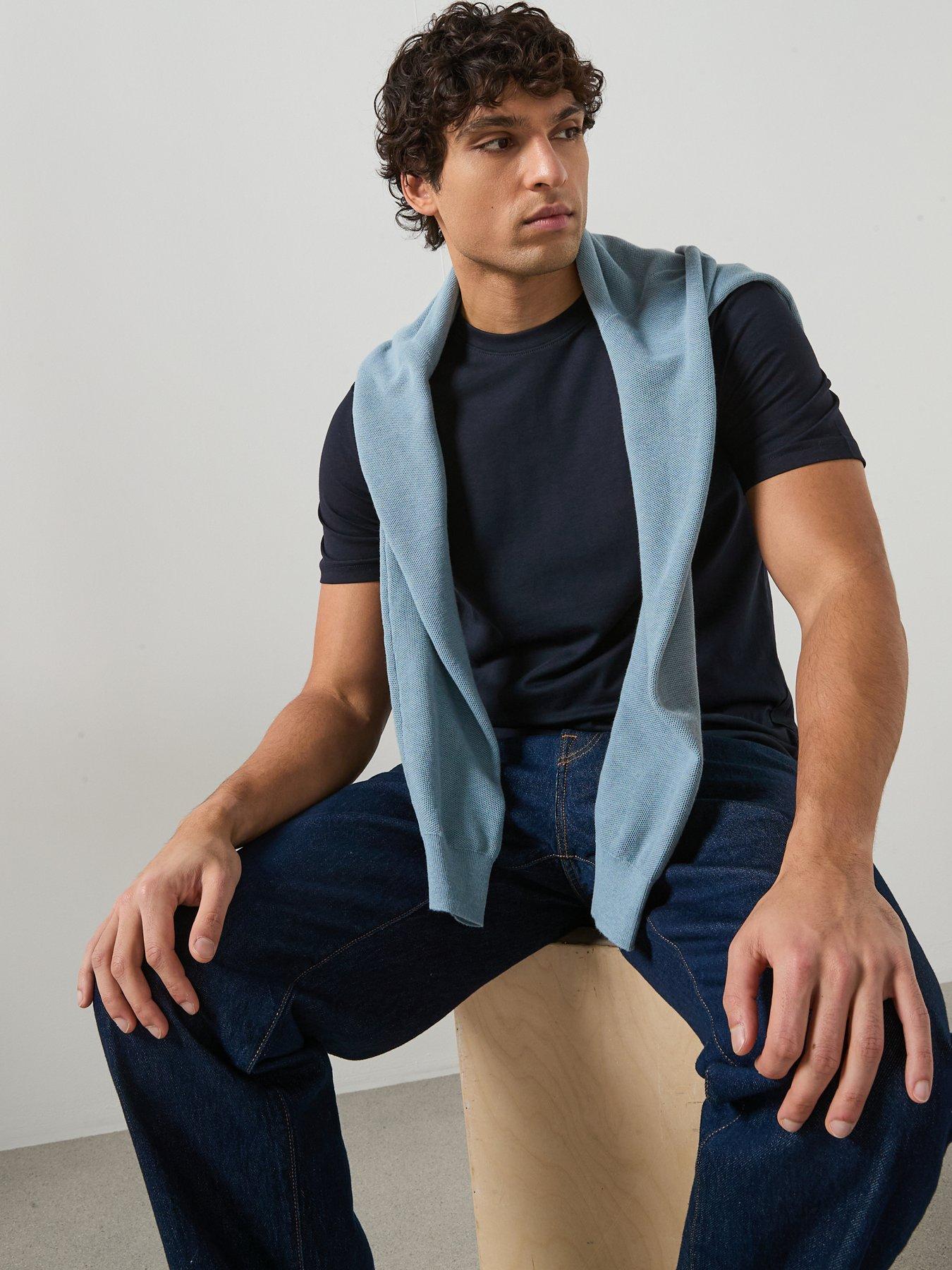  image of mango-cherlo-slim-fit-t-shirt-navy