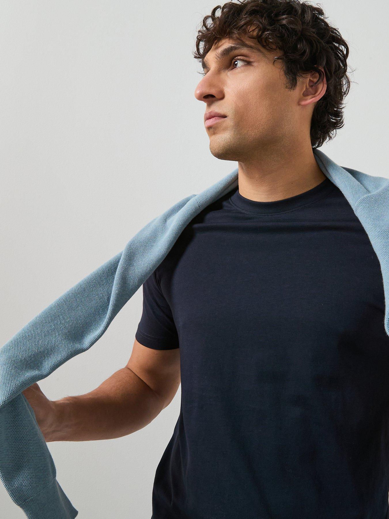  image of mango-cherlo-slim-fit-t-shirt-navy