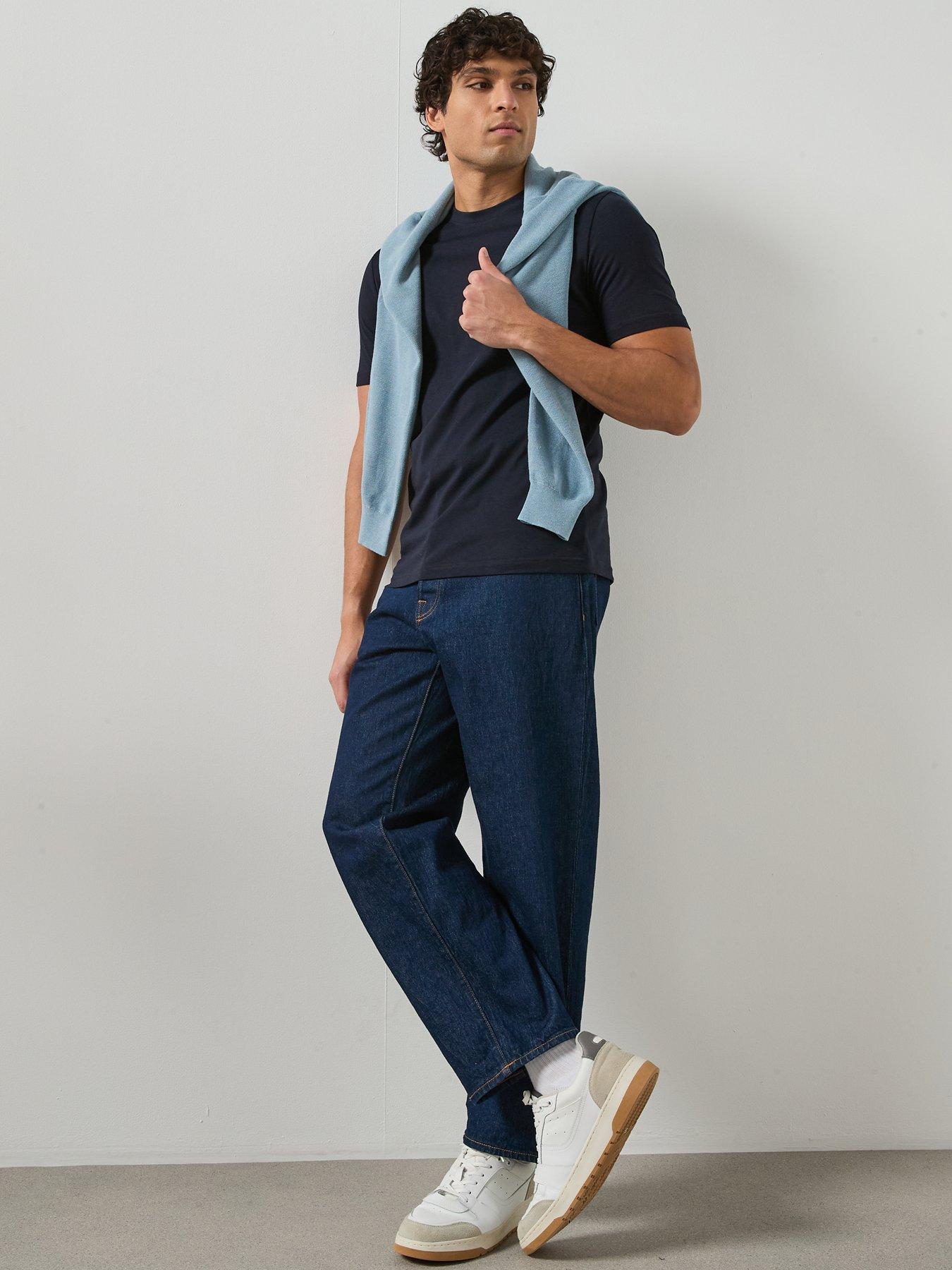  image of mango-cherlo-slim-fit-t-shirt-navy