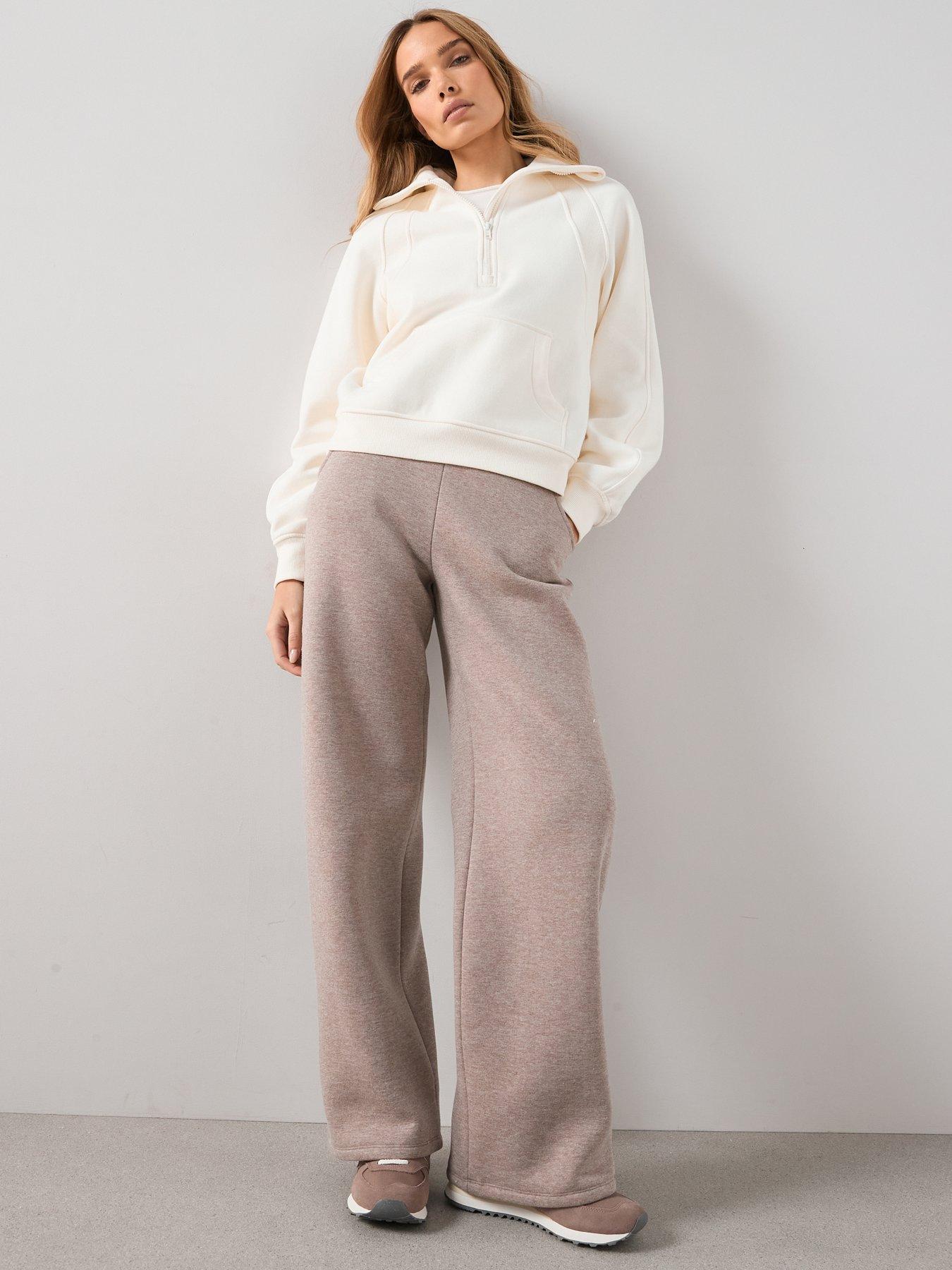 The Very Collection Wide Leg Joggers - Taupe