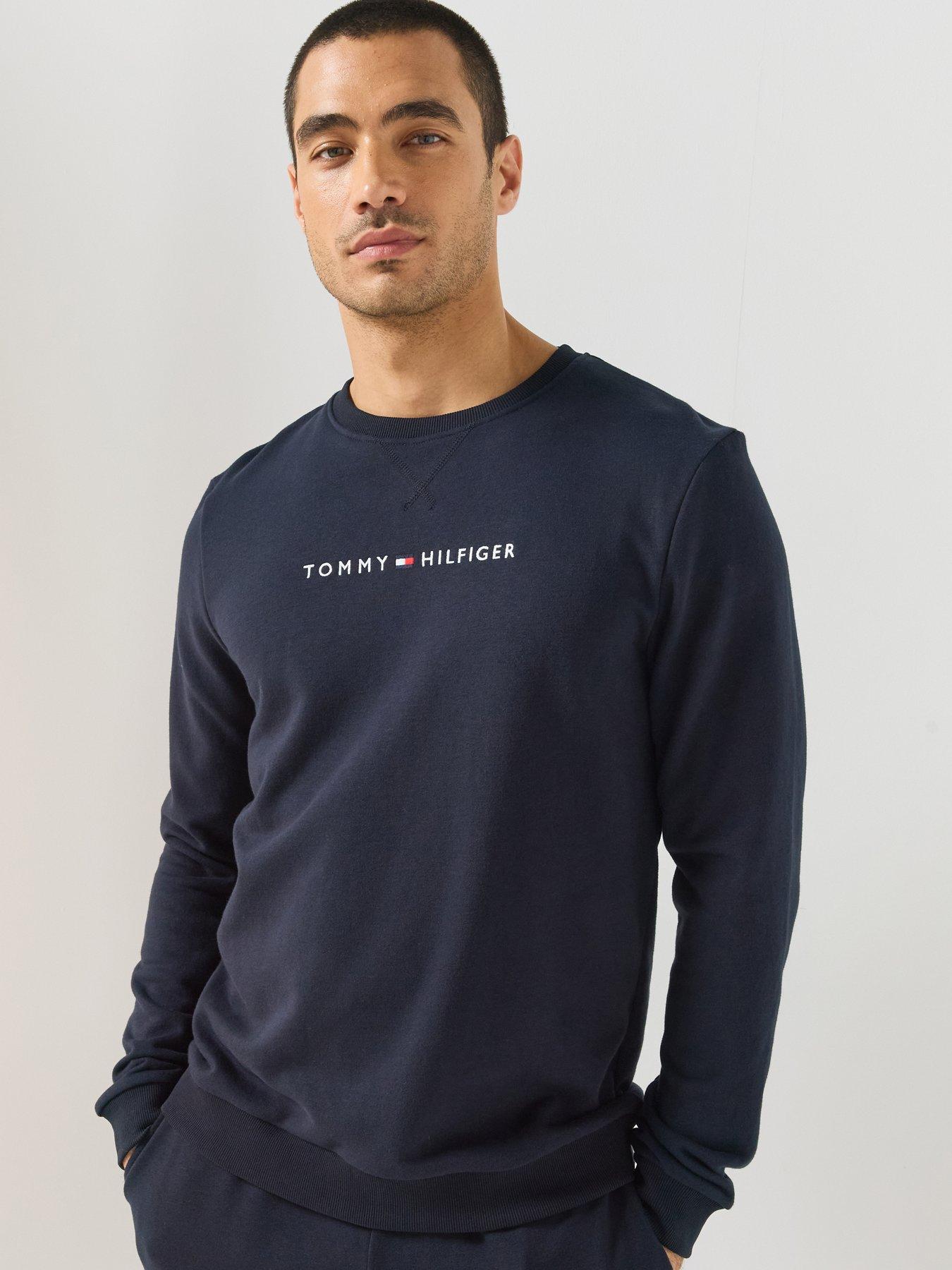 Tommy Hilfiger Linear Logo Loungewear Sweatshirt- Navy