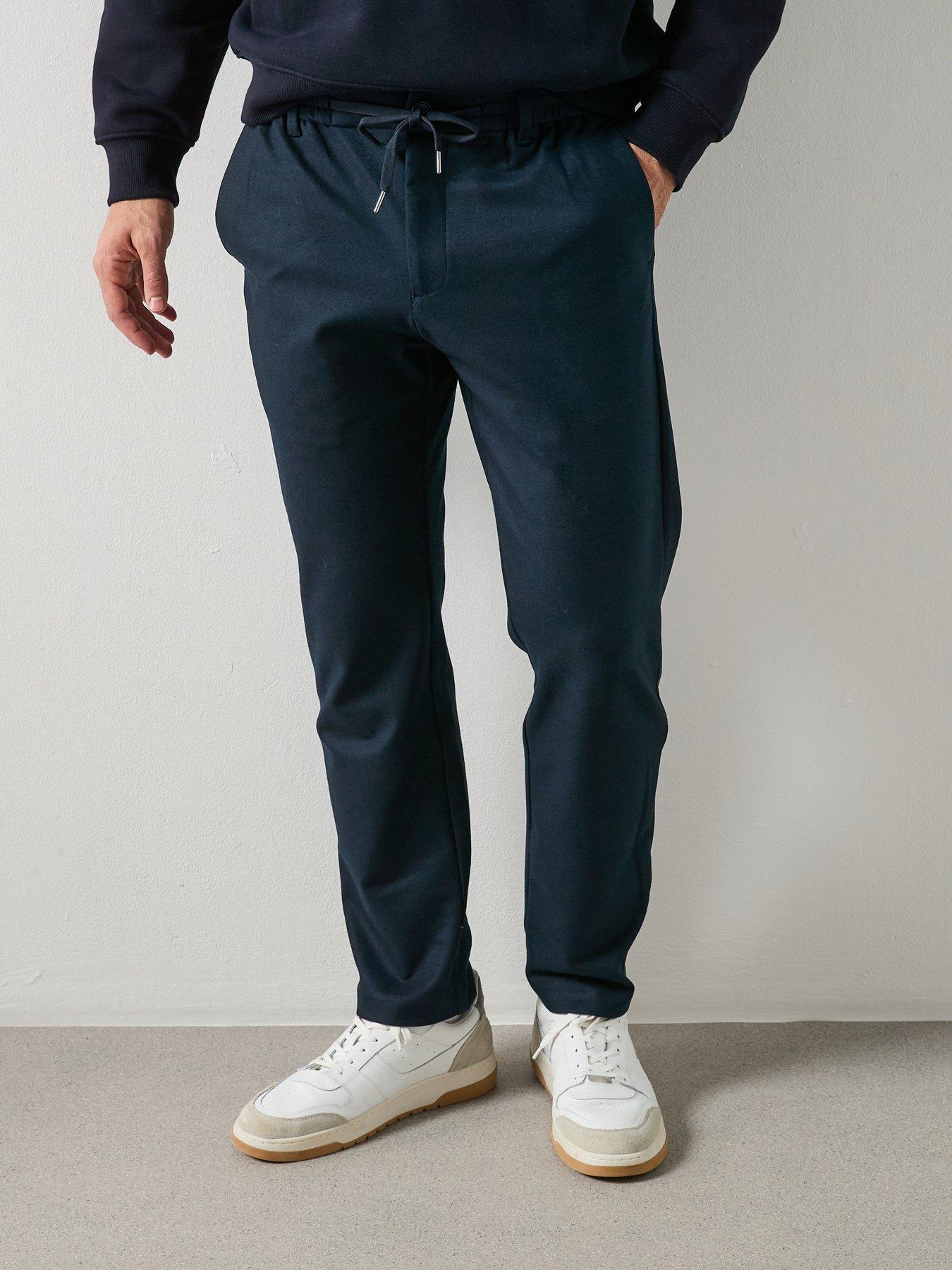 front image of mango-polar-trousers-blue