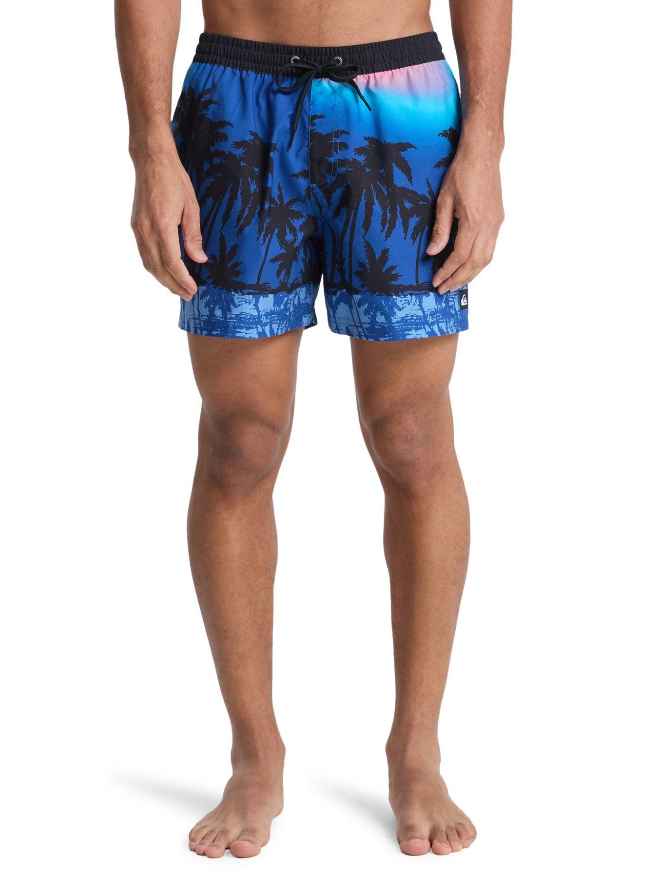Quiksilver Mens Everyday Printed Volley 15-Inch Swim Shorts - Blue
