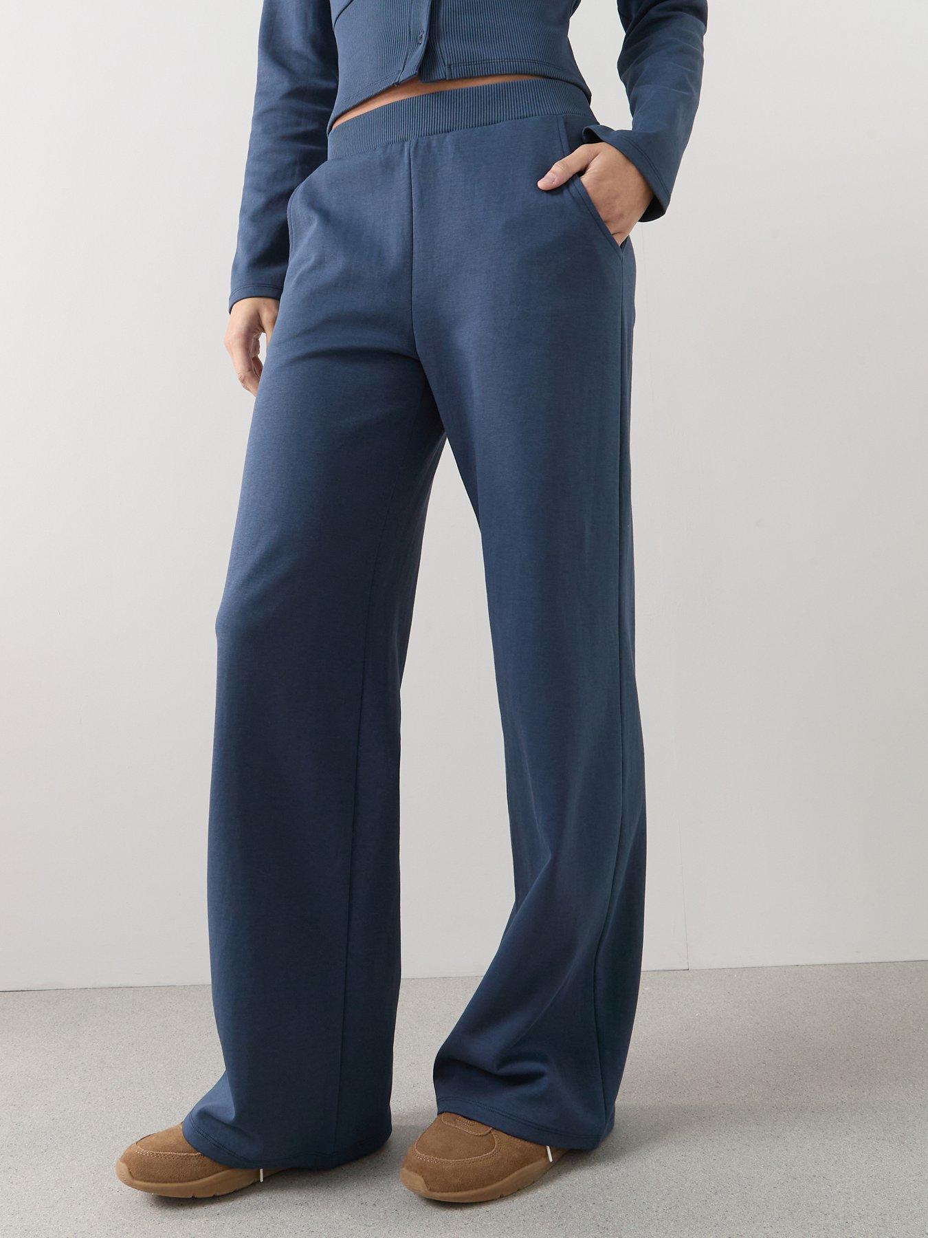 The Very Collection Wide Leg Joggers Co-Ord - Navy