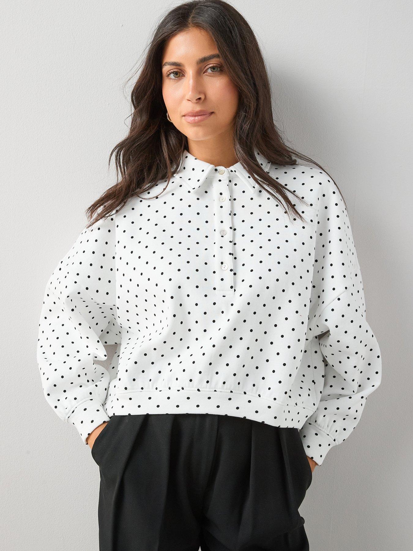 The Very Collection Spot Long Sleeve Rugby Top - Multi