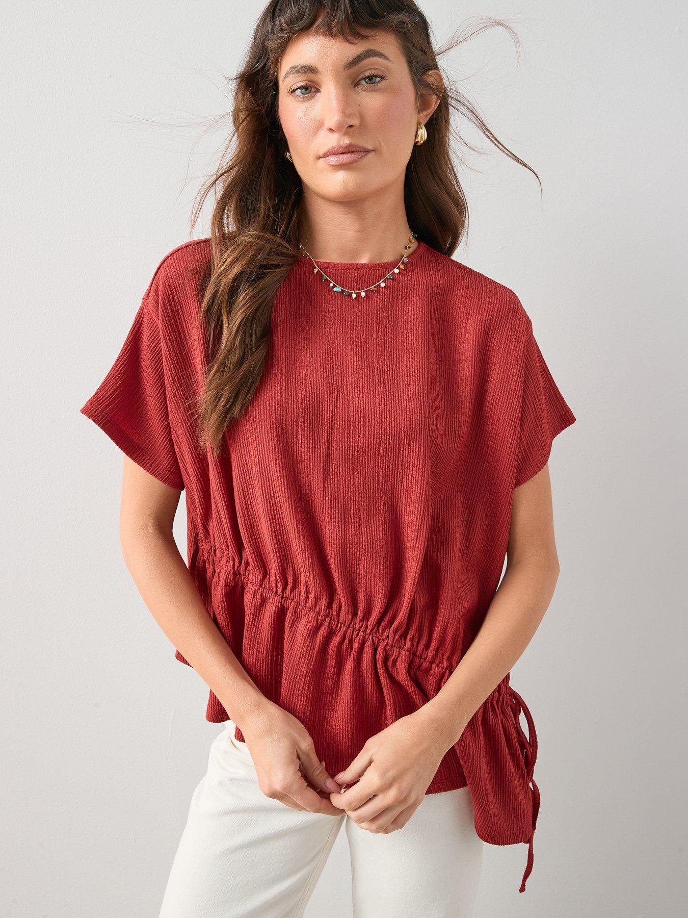  image of the-very-collection-tie-side-ruched-top