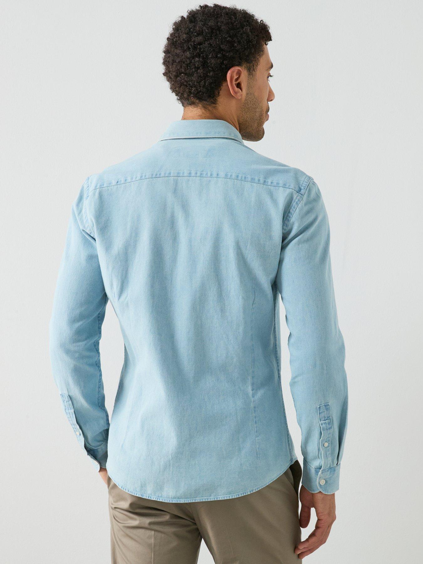  image of mango-denim-shirt-blue